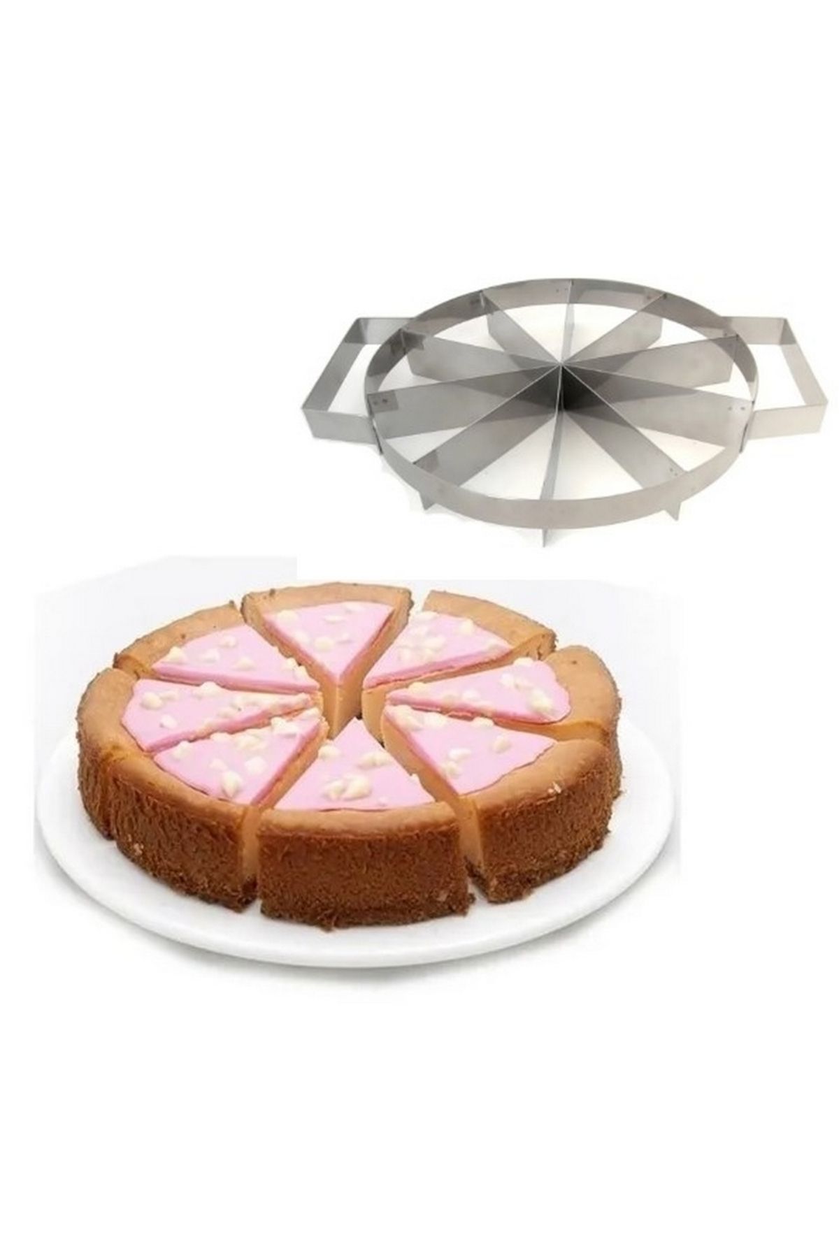Nar kalıp-Narkalıp Practical Round Cake Pastry Slicer Diameter 26 Cm 12 Slices 3