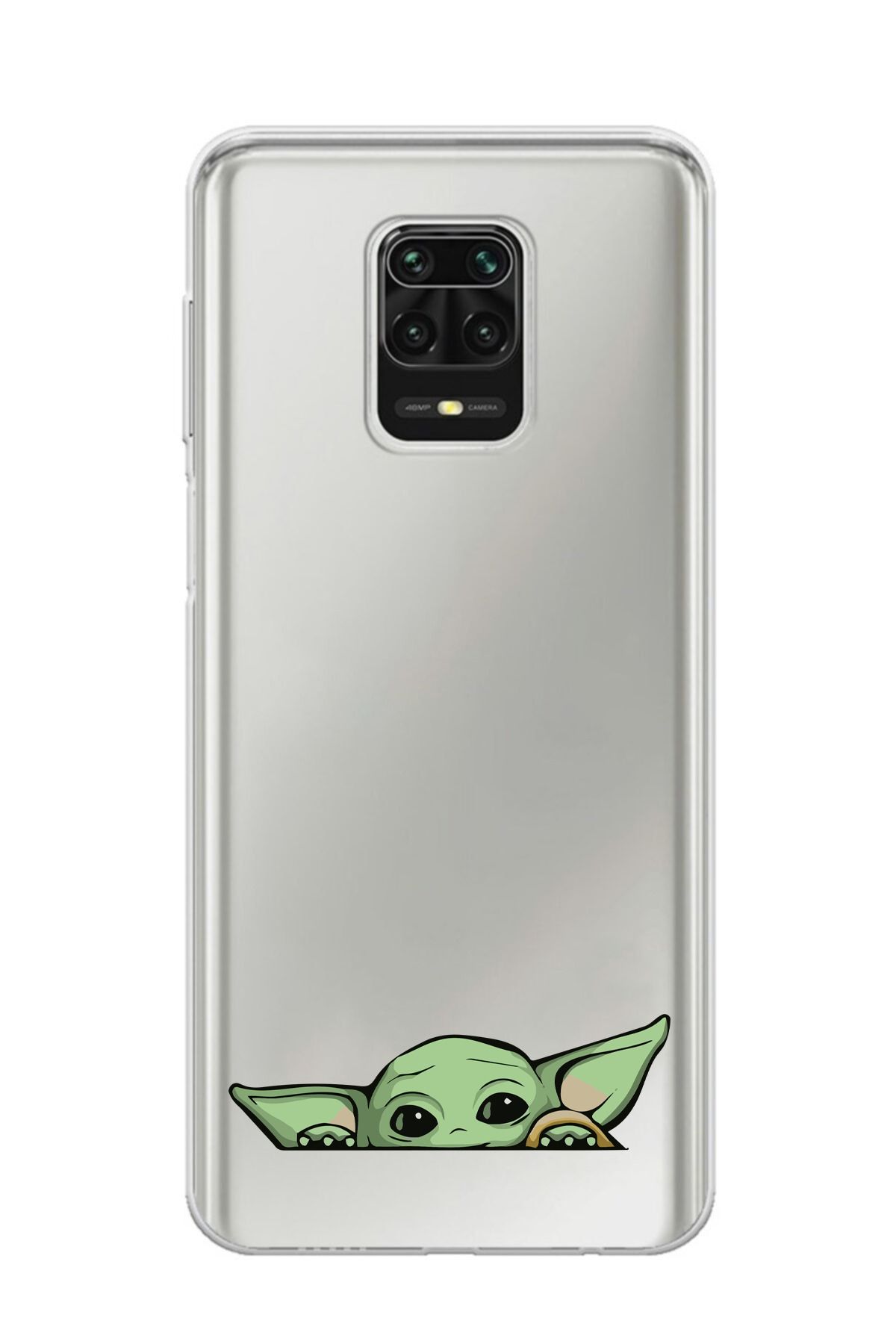 moonset Xiaomi Redmi Note 9 Pro / Note 9S Uyumlu Yoda Tasarımlı Baskılı Şeffaf Telefon Kılıfı