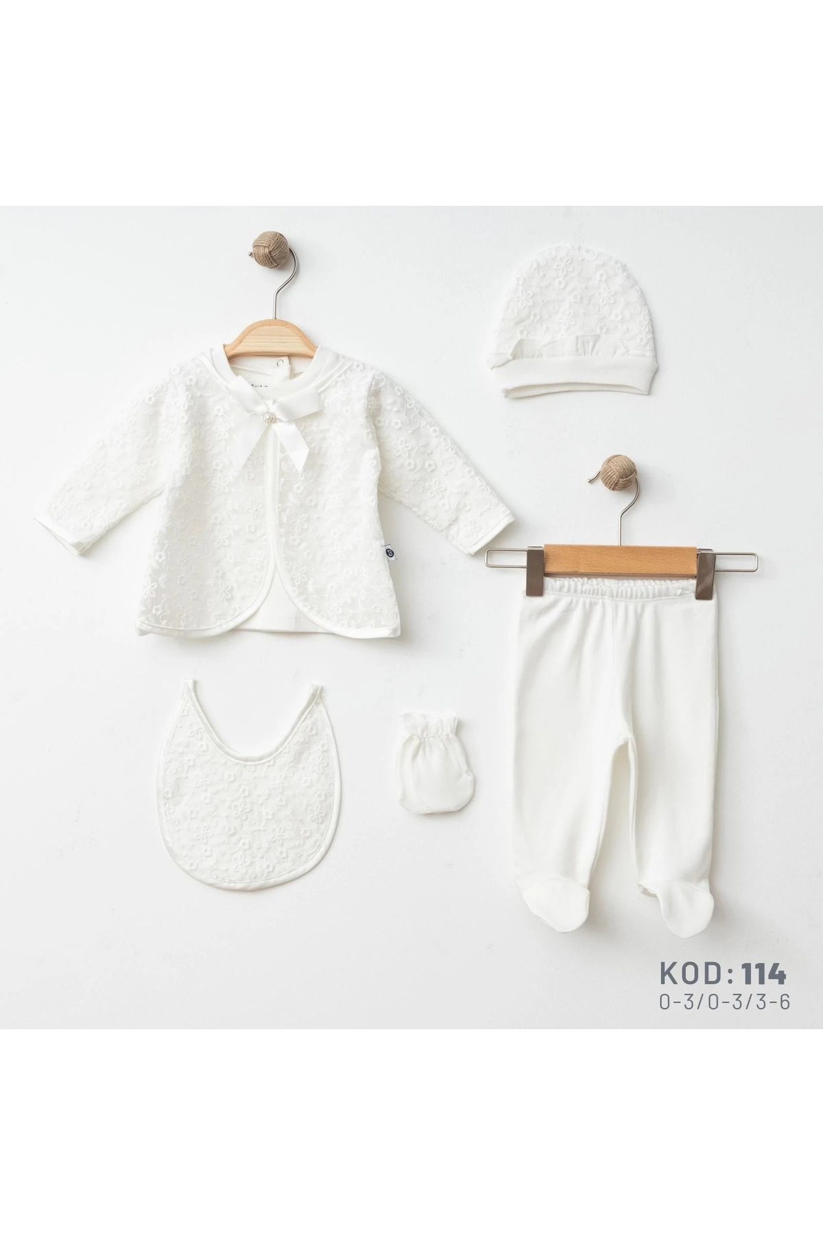 For My Baby Işıl Baby- Kız Bebek 5li Takım Özel Gün Parti Mevlüt için Alt Üst 5 Parça Tulum Takım
