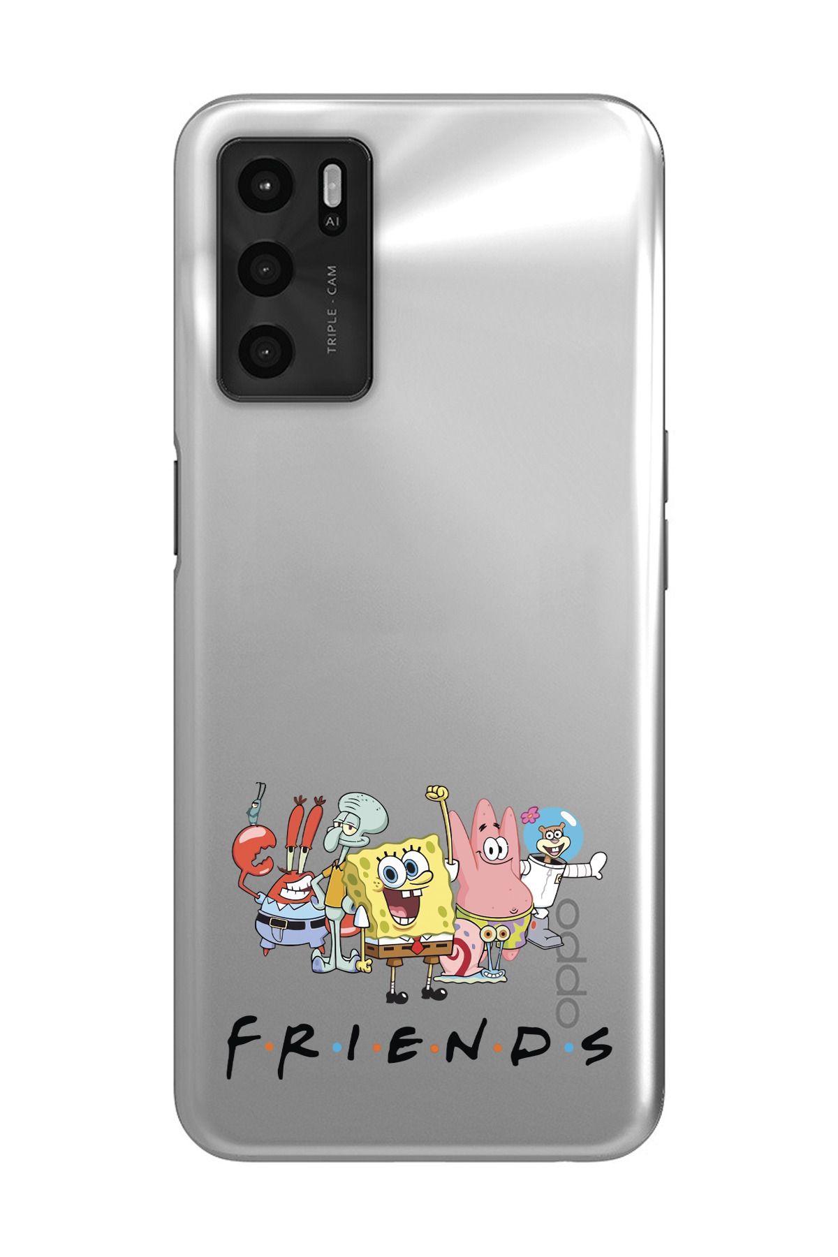 moonset Oppo A16 / A55 Uyumlu Friends Tasarımlı Baskılı Şeffaf Telefon Kılıfı
