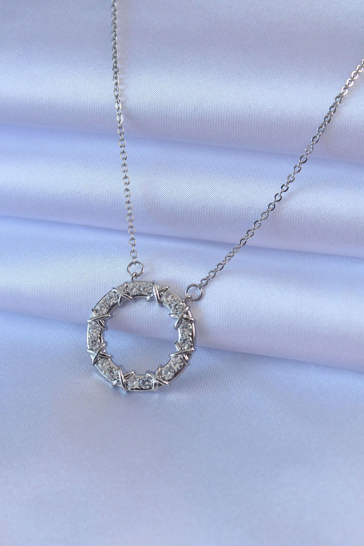 Clariss 316L Çelik Gold Renk Zirkon Taşlı Xoxo Kadın Kolye