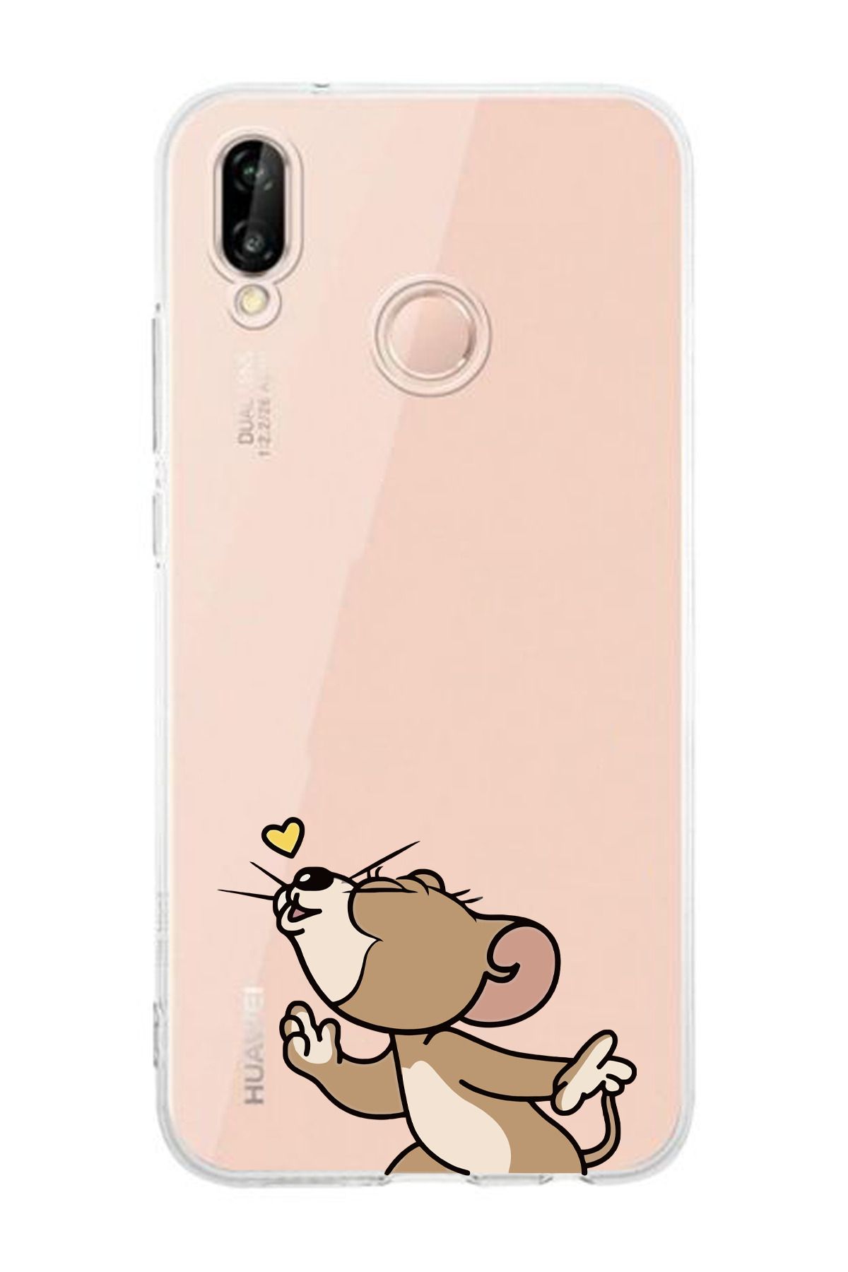 moonset Huawei P20 Lite Uyumlu Jerry Tasarımlı Baskılı Şeffaf Telefon Kılıfı