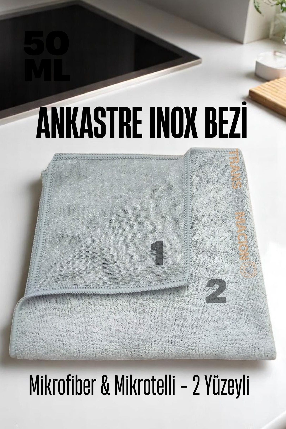 Transformacion Çift Yüzeyli Ankastre Bezi - Oack Fırın Barbekü Mikrodalga Temizlik Bezi 721661