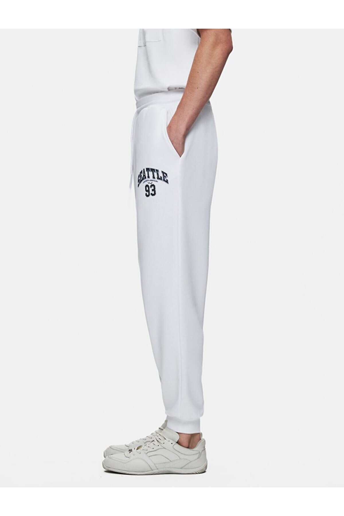 Ltb-Τυπωμένη Basic Jogger Loose Λευκή φόρμα 4