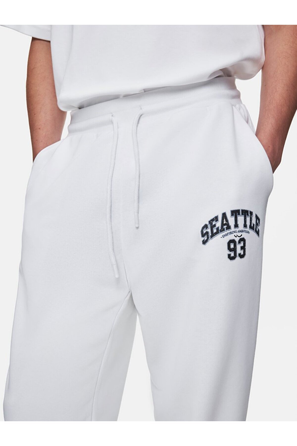 Ltb-Τυπωμένη Basic Jogger Loose Λευκή φόρμα 5