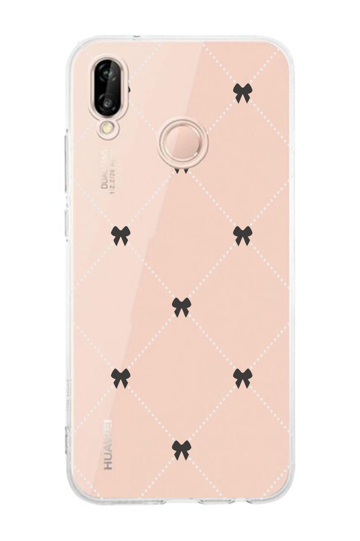 moonset Huawei P20 Lite Uyumlu Kurdeleler Tasarımlı Baskılı Şeffaf Telefon Kılıfı