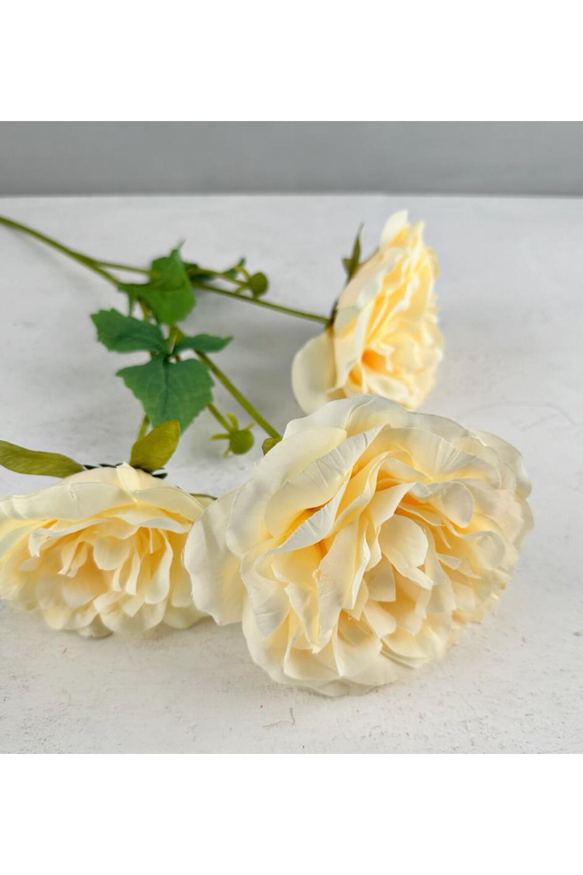 ARTIFICIAL LONG ROSE BOUQUET CREAM IN 3 PIECES