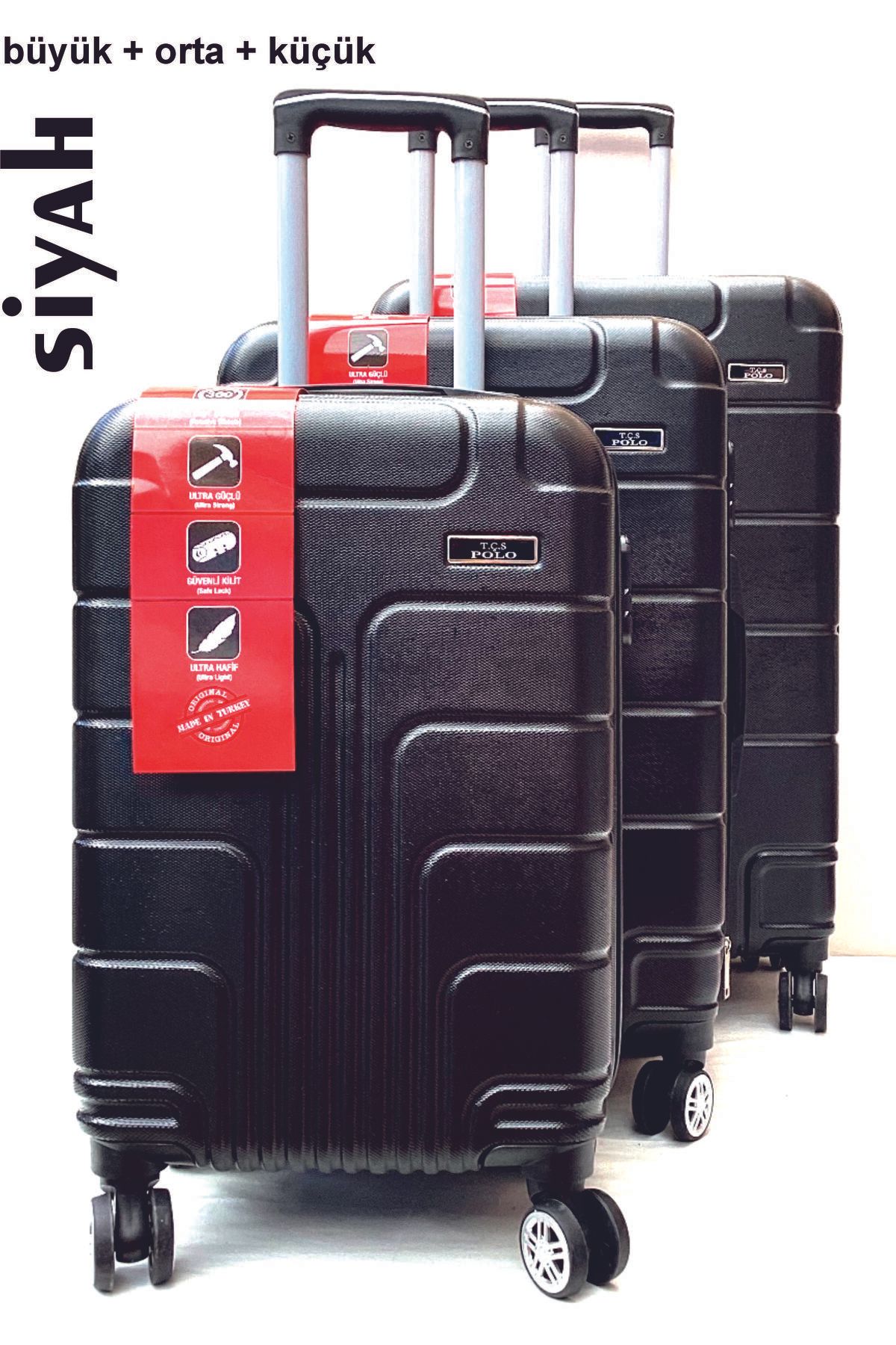BOYRAZ HESAPLI---ORTA KALİTE---ABS 3 LÜ VALİZ SETİ
