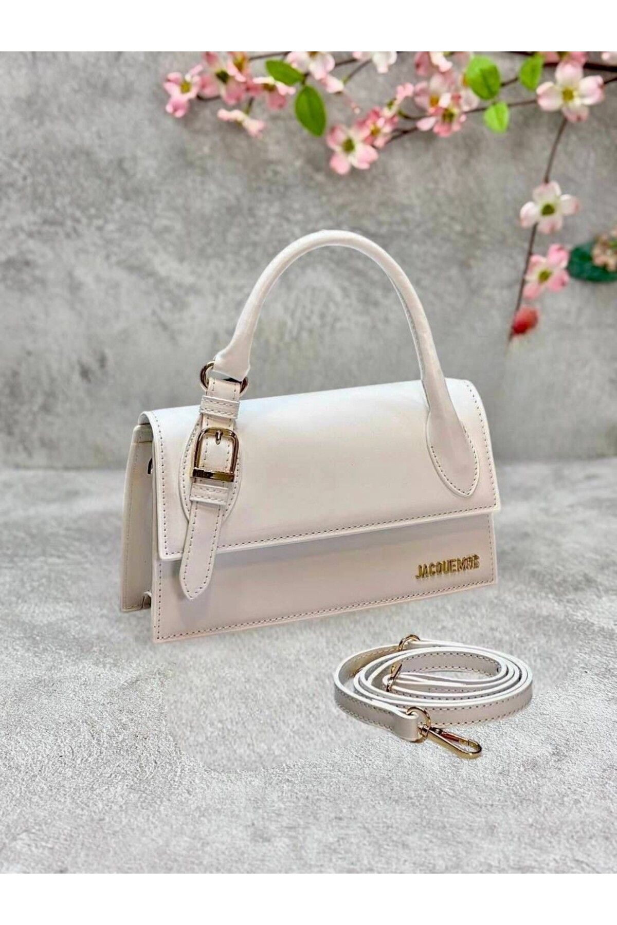 LEAUDER WOMEN KADIN ASKILI METAL AKSESUARLI EL VE OMUZ ÇANTASI LONG BOUNCLE SİZE 24*14 CM