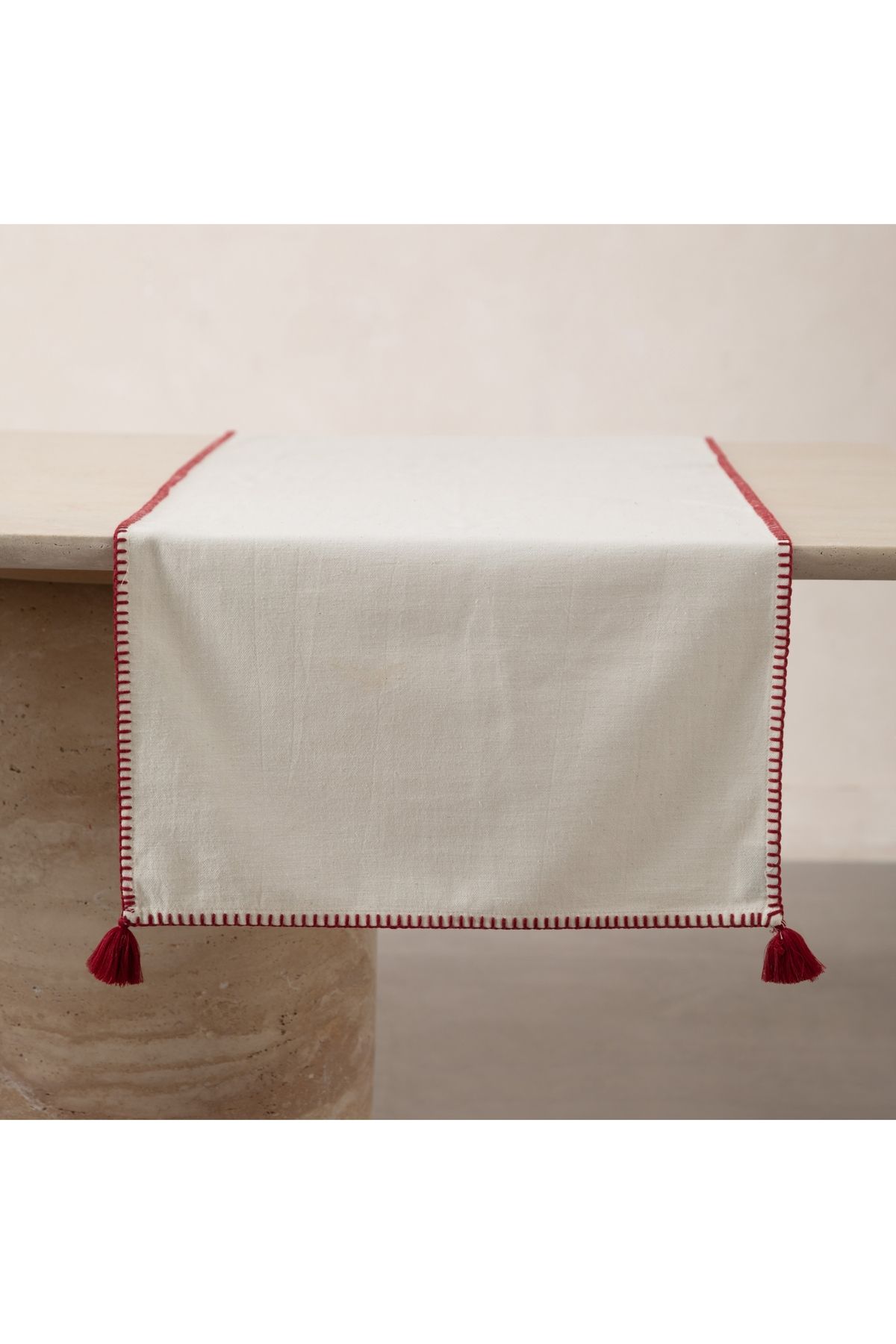 Mudo Home-ORADEA Claret Red Runner - 45x145 Tasseled 7