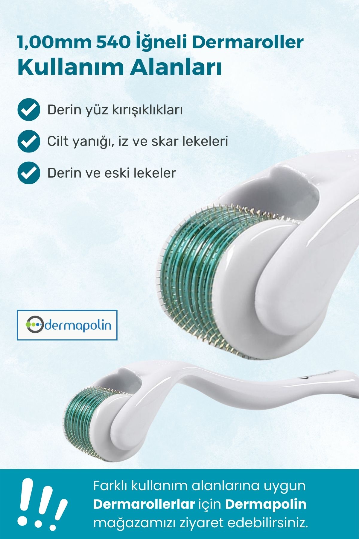 Dermapolin-الأصلي 100% تيتانيوم 1.00 مم 540 إبرة 100 استخدام مضاد للحساسية للعناية بالبشرة ديرمارولر 4