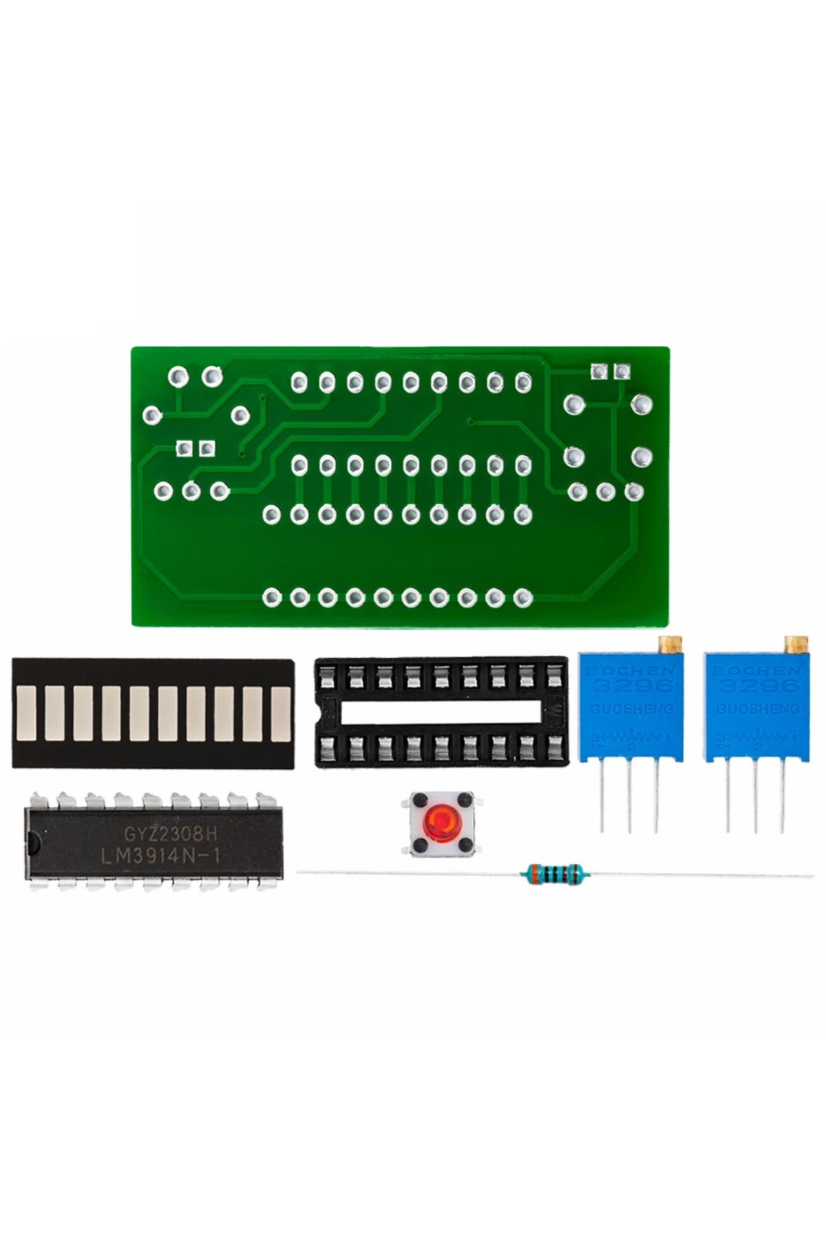 Alkatronik Demonte LM3914 10 Led 3.7V Lityum 12V Pil Kapasite Gösterge Modül DIY Led Elektronik Lehimleme Eğiti