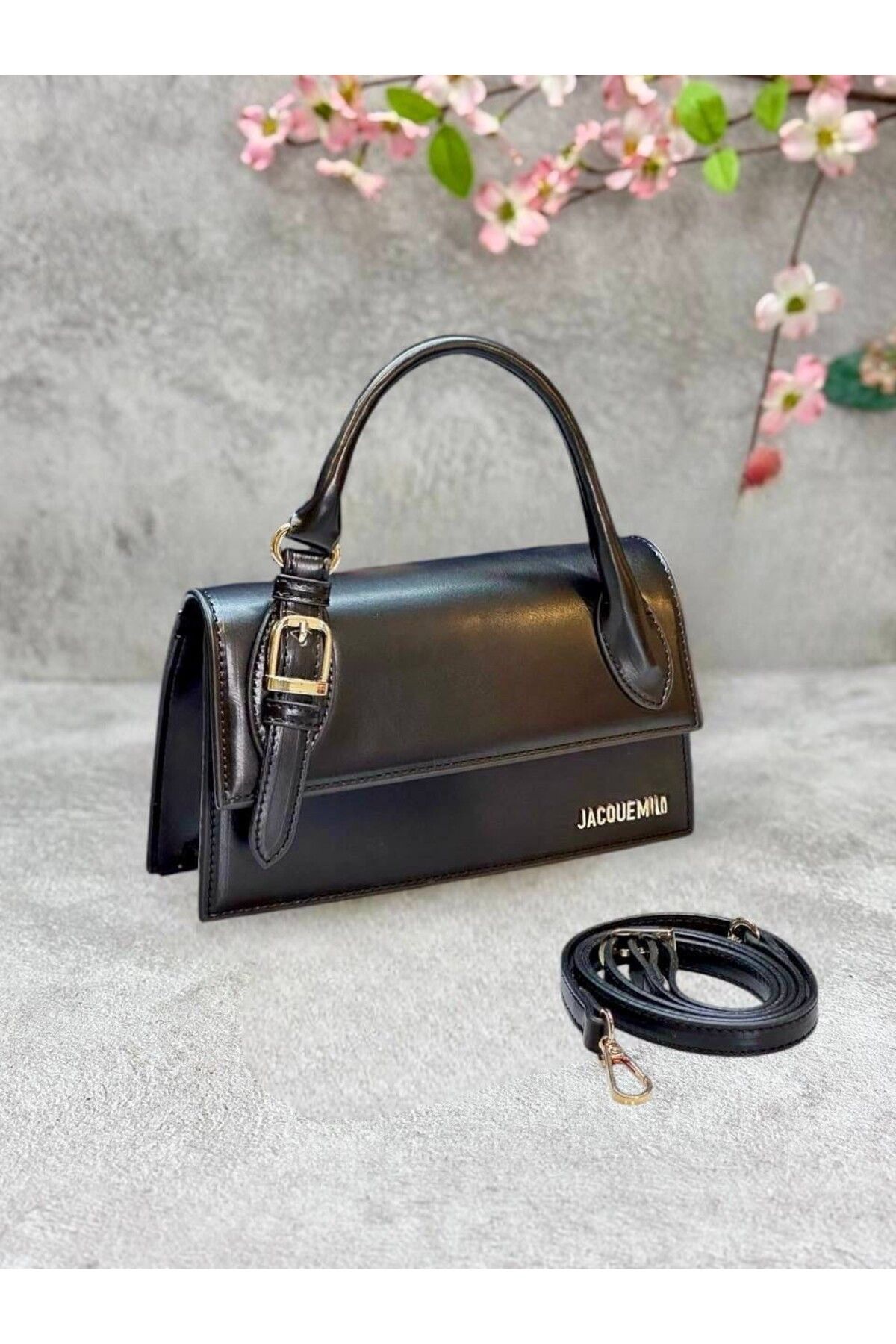 LEAUDER WOMEN KADIN ASKILI METAL AKSESUARLI EL VE OMUZ ÇANTASI LONG BOUNCLE SİZE 24*14 CM