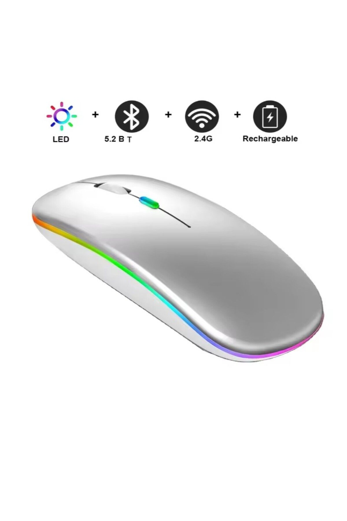 DUHALINE GTX Jaculus V2 10.1" Gaming Tablet İçin Uyumlu RGB LED Işıklı Bluetooth+2.4Ghz Kablosuz Şarjlı Mouse