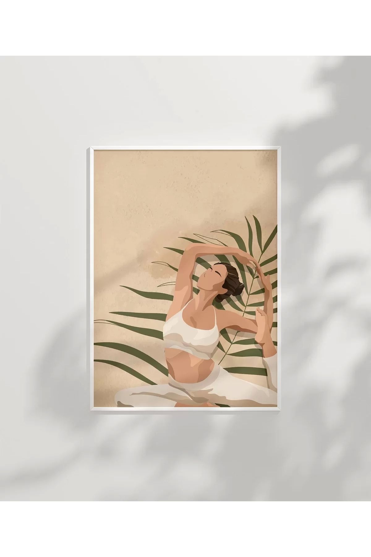 VOGLOO Çerçevesiz Poster Palmelerin Arasında Yoga