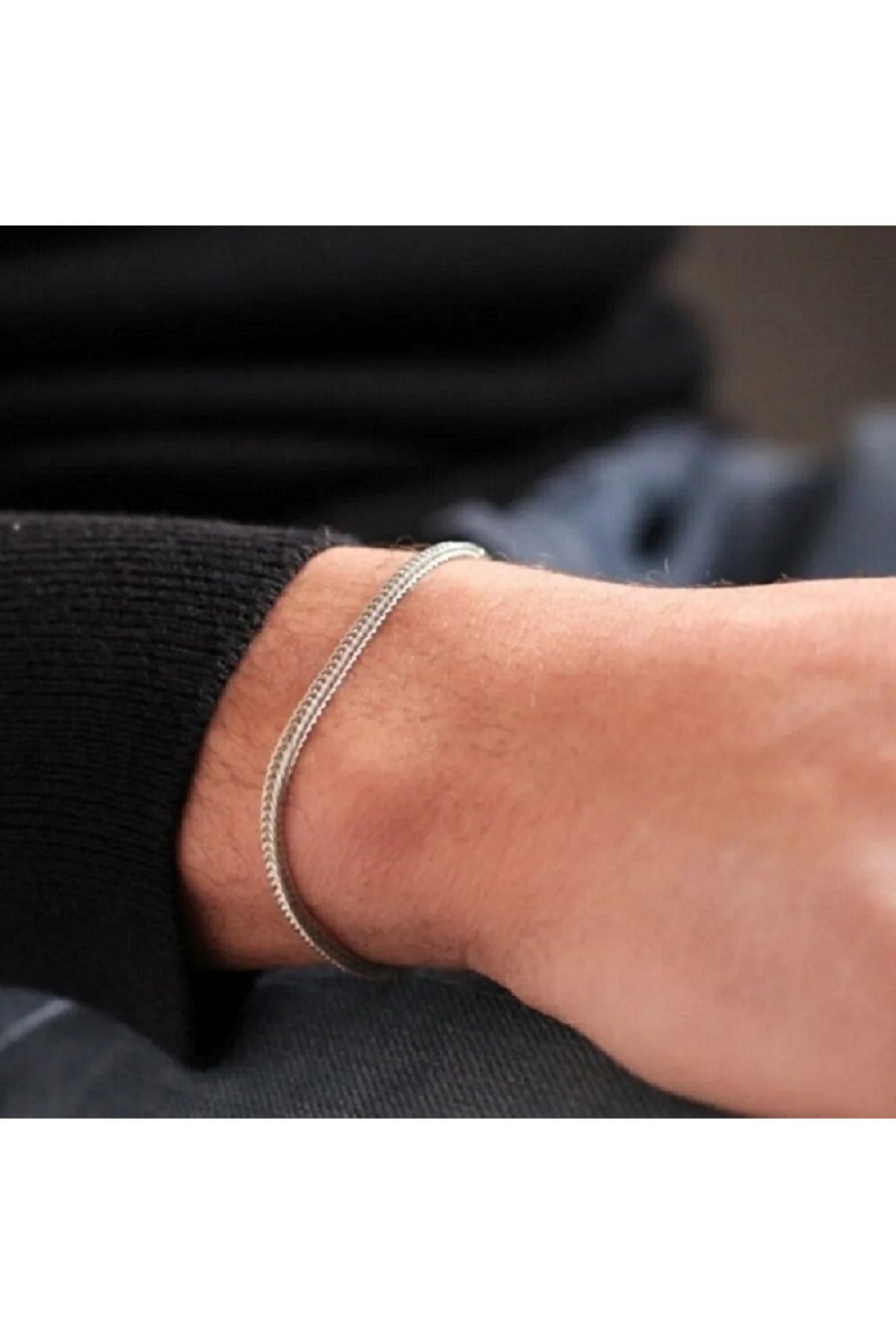 delal shop Unisex Tilki Kuyruğu Gümüş Renk Alaşım Erkek Bileklik Künye
