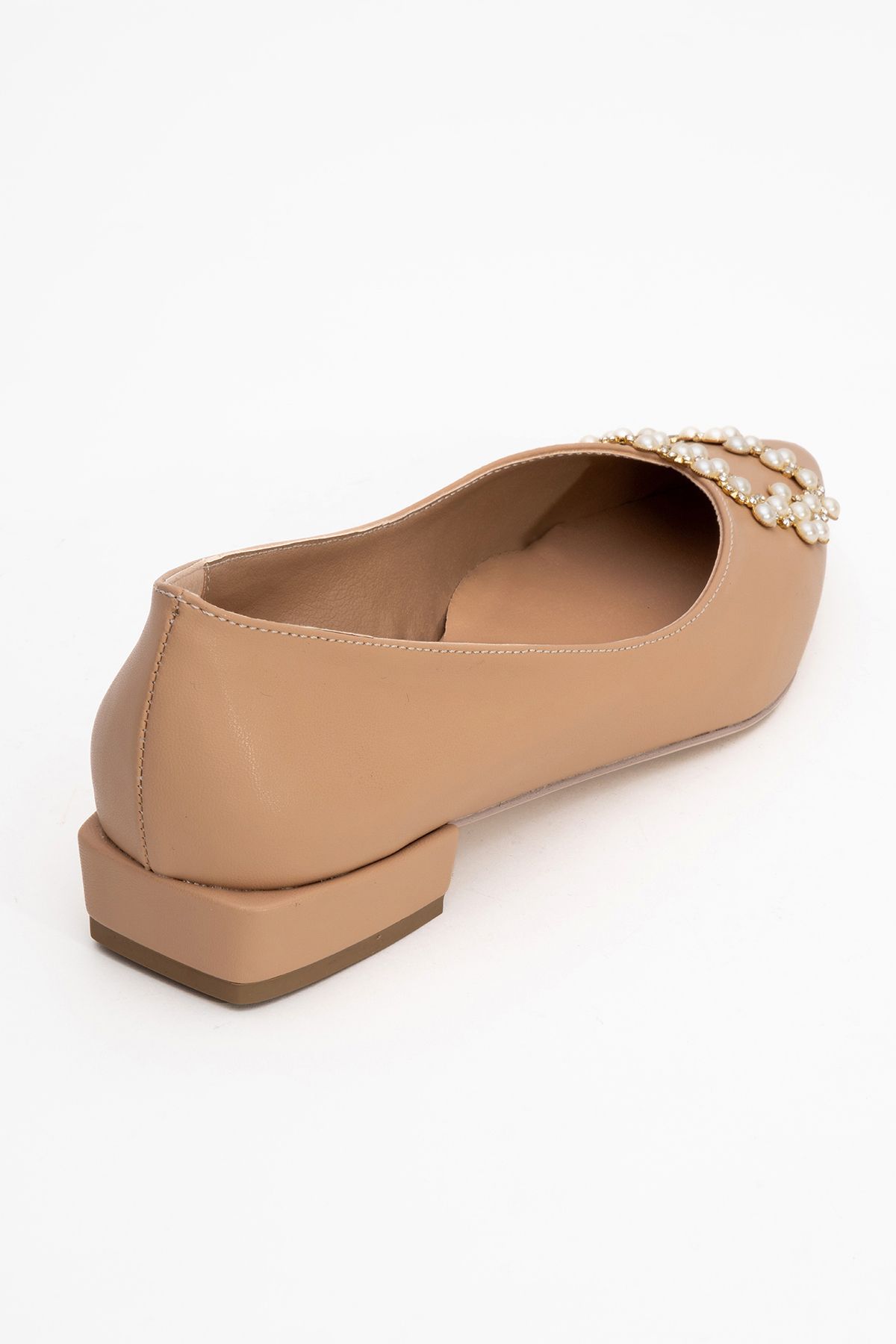 بابیت نود زنانه Ghent Beige Skin Pearl Stone کفش صاف luvishoes