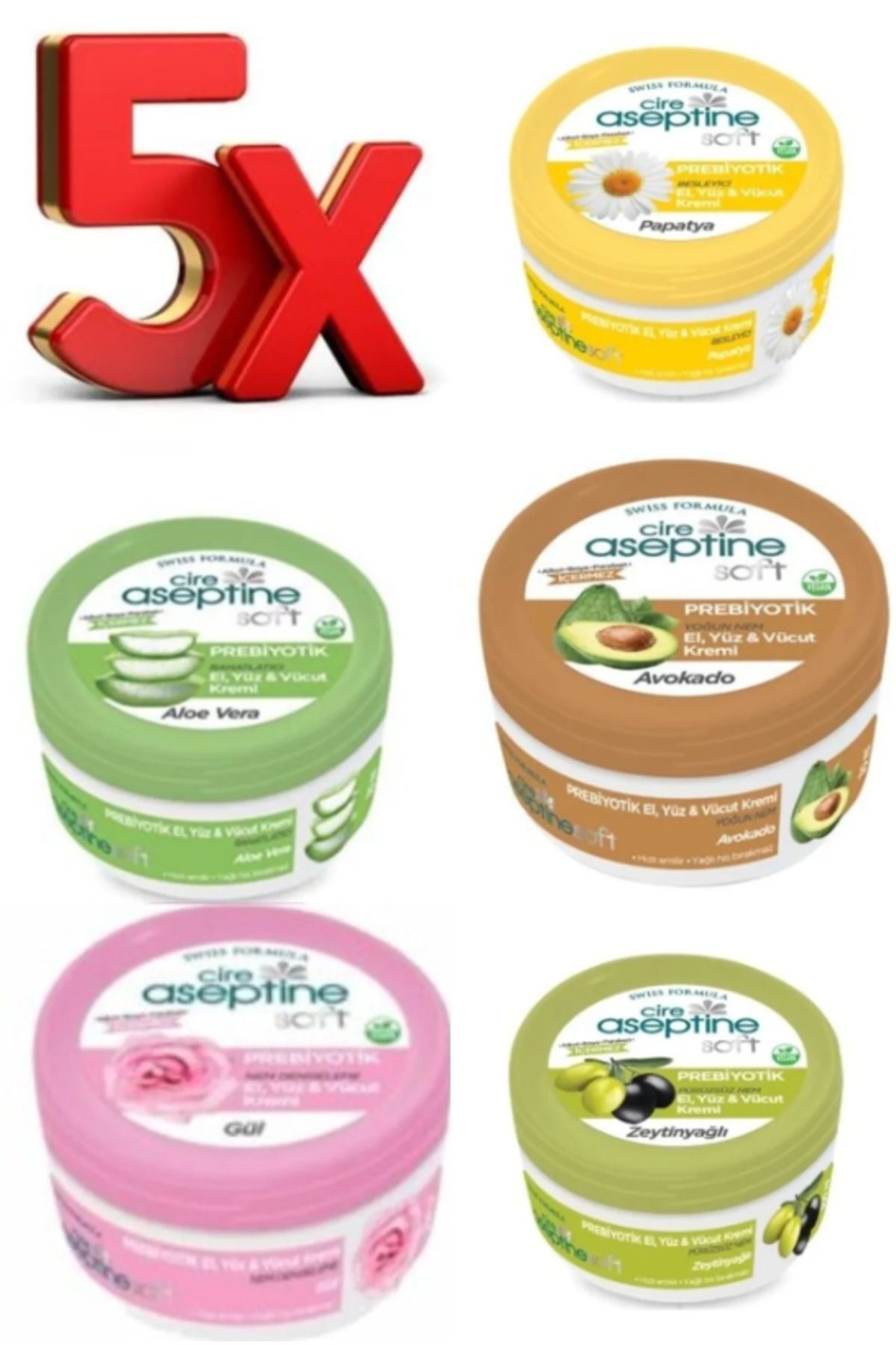 5 Adet X Soft Prebiyotik El, Yüz & Vücut Kremi 30 Ml
