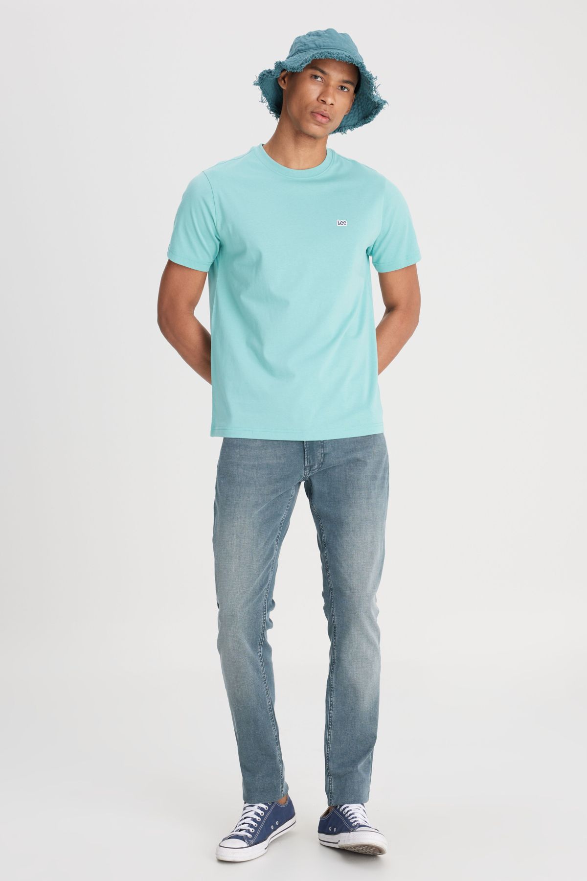 شلوار جین آبی مردانه Luke Slim Fit معمولی انعطاف پذیر Lee