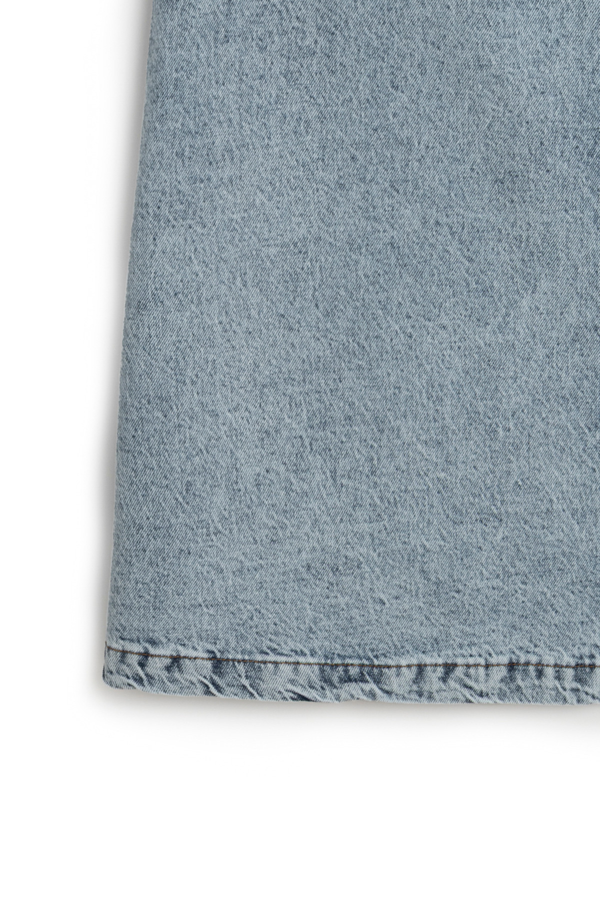 praye  Uzun Çan Denim Etek Buz Mavi - Görsel 3