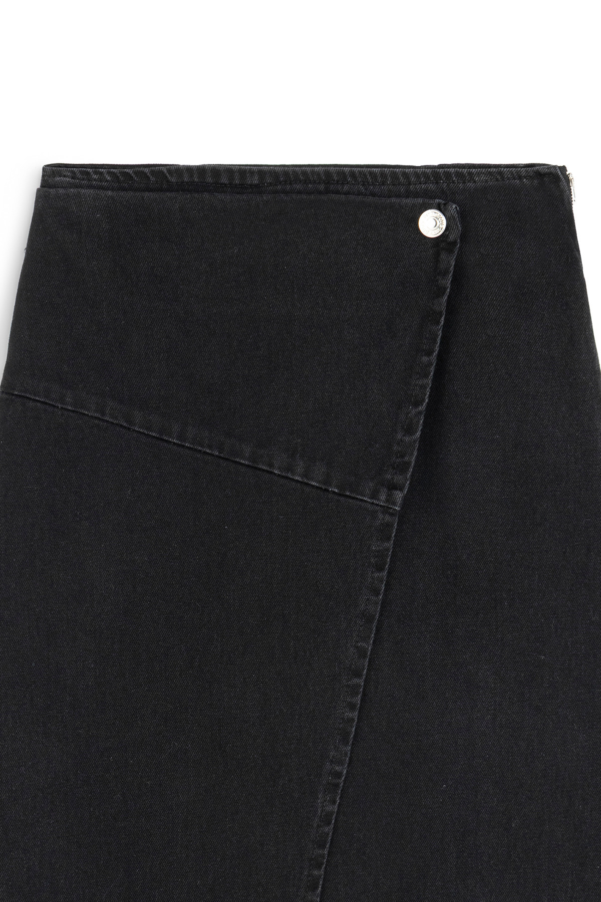 praye  Çapraz Kesim Denim Etek Antrasit - Görsel 3