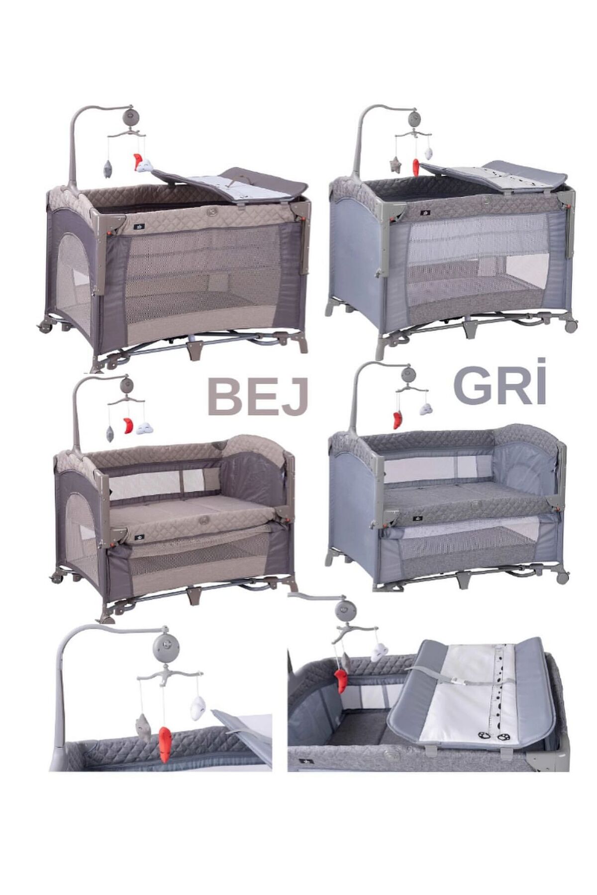 TURHAN BEBE Yeni Doğan OSLO Bebek Çeyiz Seti BEŞİK + BEBEK ARABASI + PUSET +YÜRÜTEÇ+MAMA SANDALYESİ... fotoğrafı 3 (önizleme)