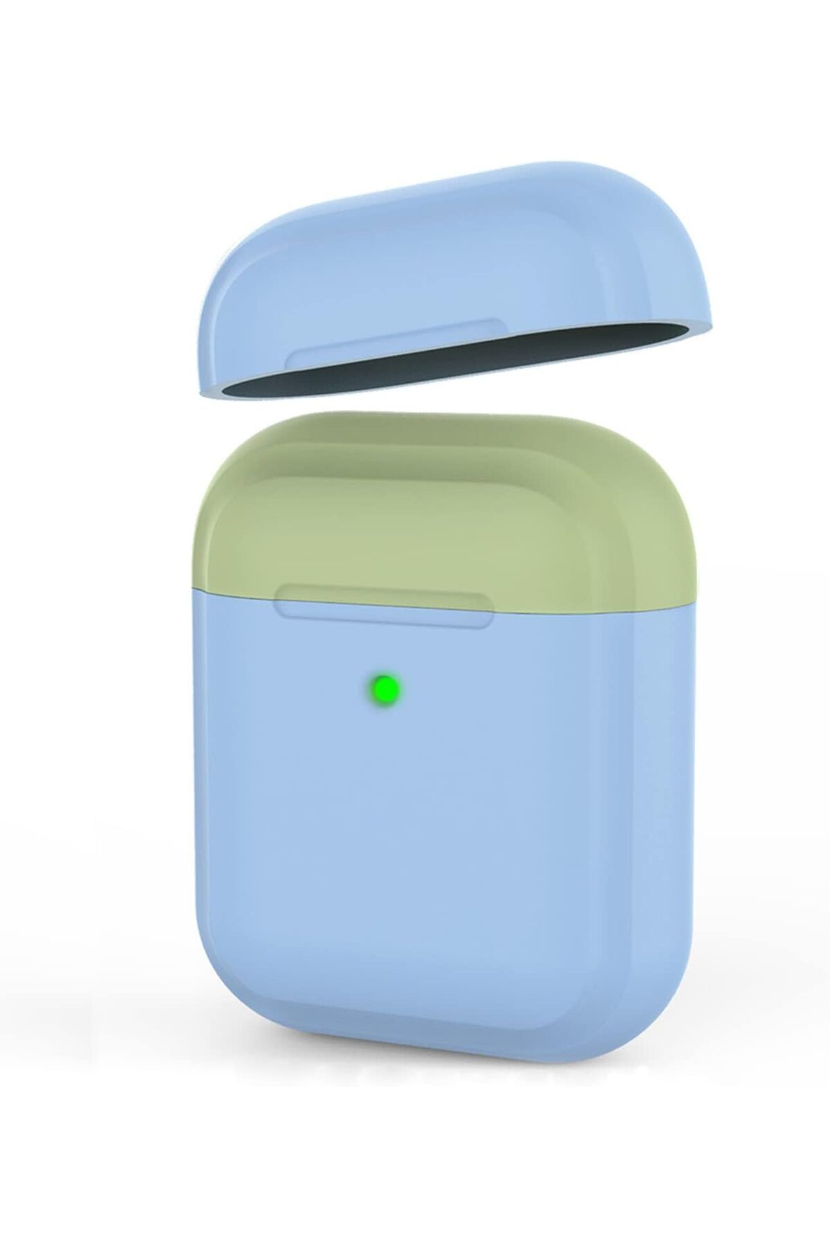 yenibagshop Airpods ile Uyumlu Kılıf 1-2 Nesil 2mm Silikon Case Yedek Kapak Hediyeli PT88-Z Açık Mavi