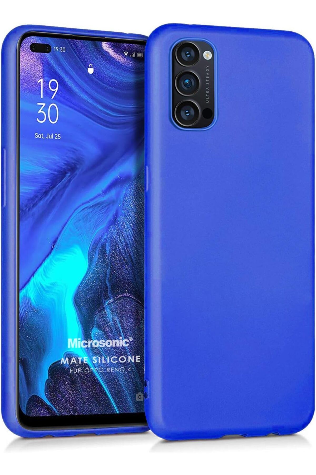 STOREMAX acelya Matte Silicone Oppo Reno 4 için Kılıf Mavi [Reno 4 ile Uyumlu Kılıf - Mavi] Star Shop Tr