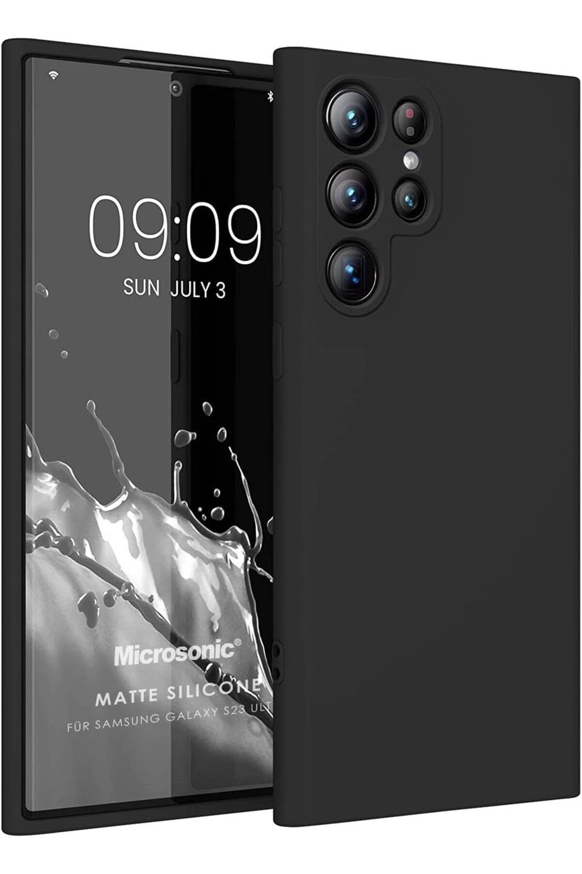 STOREMAX nffashopm Matte Silicone Galaxy S23 Ultra için Kılıf Siyah [Galaxy S23 Ultra ile Uyumlu Kılıf