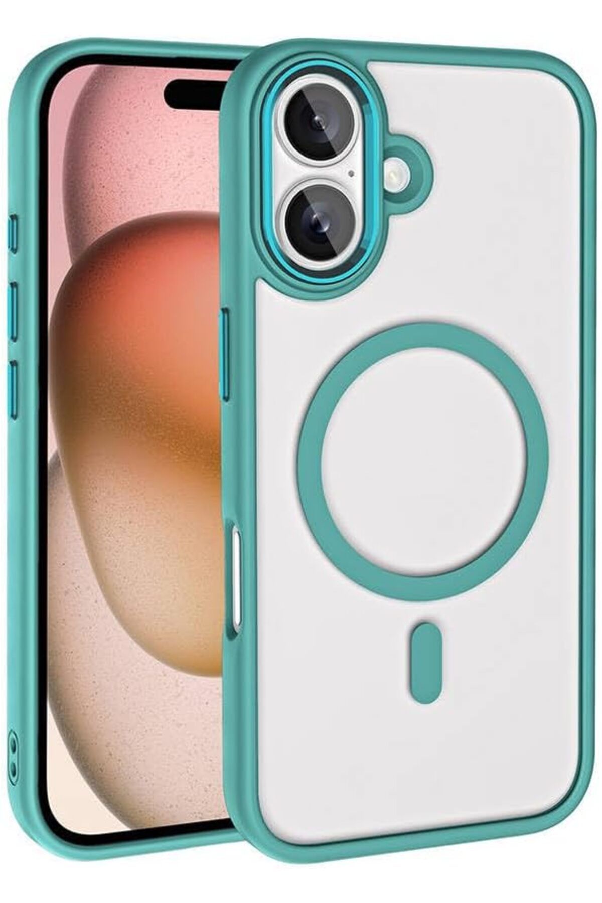 STOREMAX bystoreby İle Uyumlu iPhone 16 Plus Kılıf Wireless Şarj Özellikli ZORE Krom Magsafe Silikon Kap