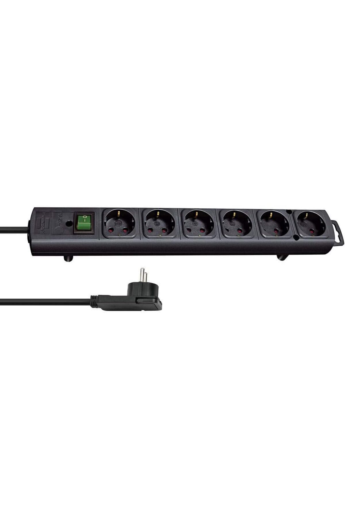 STOREMAX mrttnca Comfort-Line Plus 6'lı çoklu priz (yassı fişli, şalterli, 2 m kablolu ve ekstra geniş