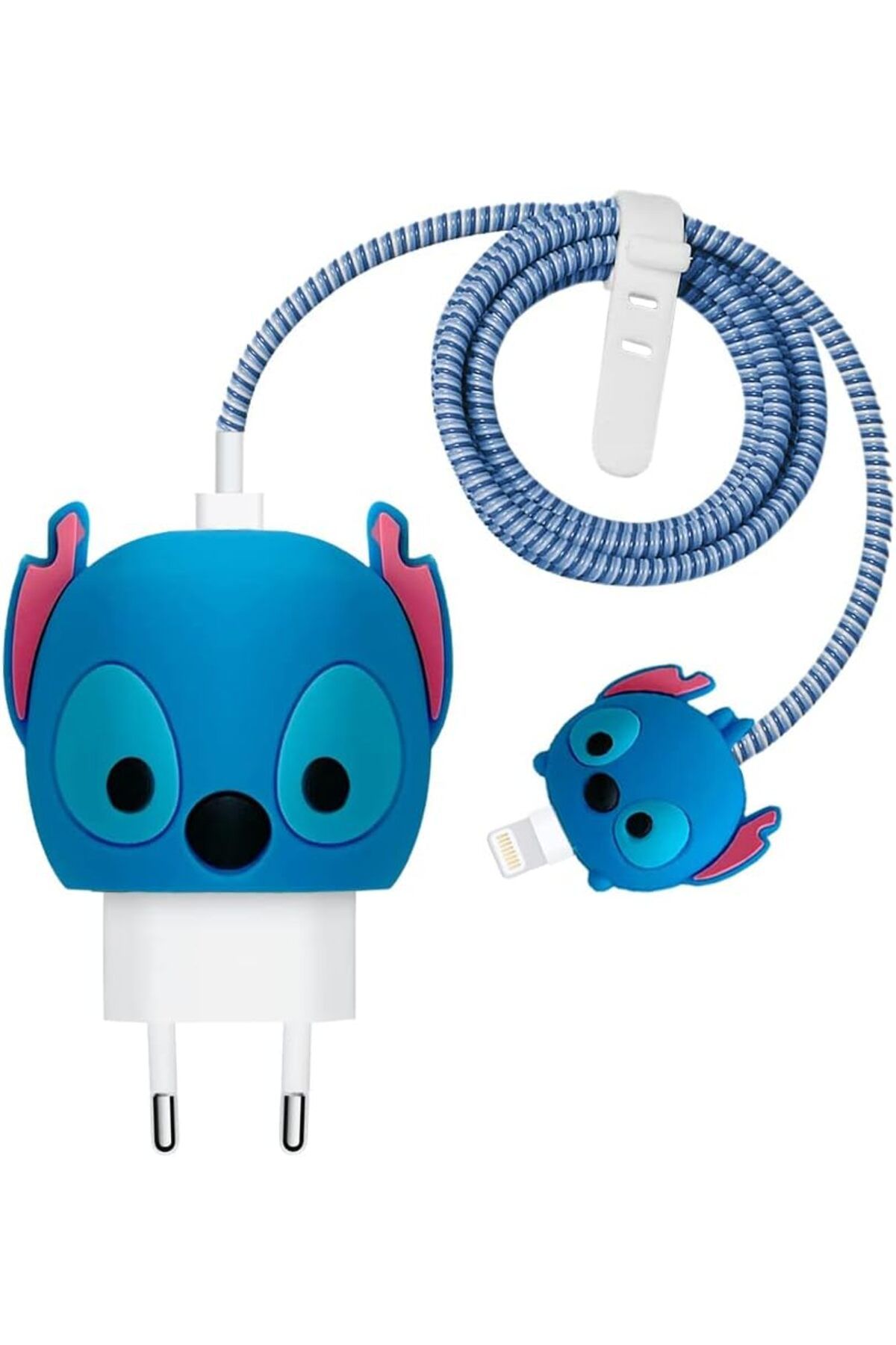 STOREMAX iPhone Uyumlu Kablo Koruyucu ve Şarj Adaptör için Kılıf Cartoon Figürlü Silikon Crtn-Fgr