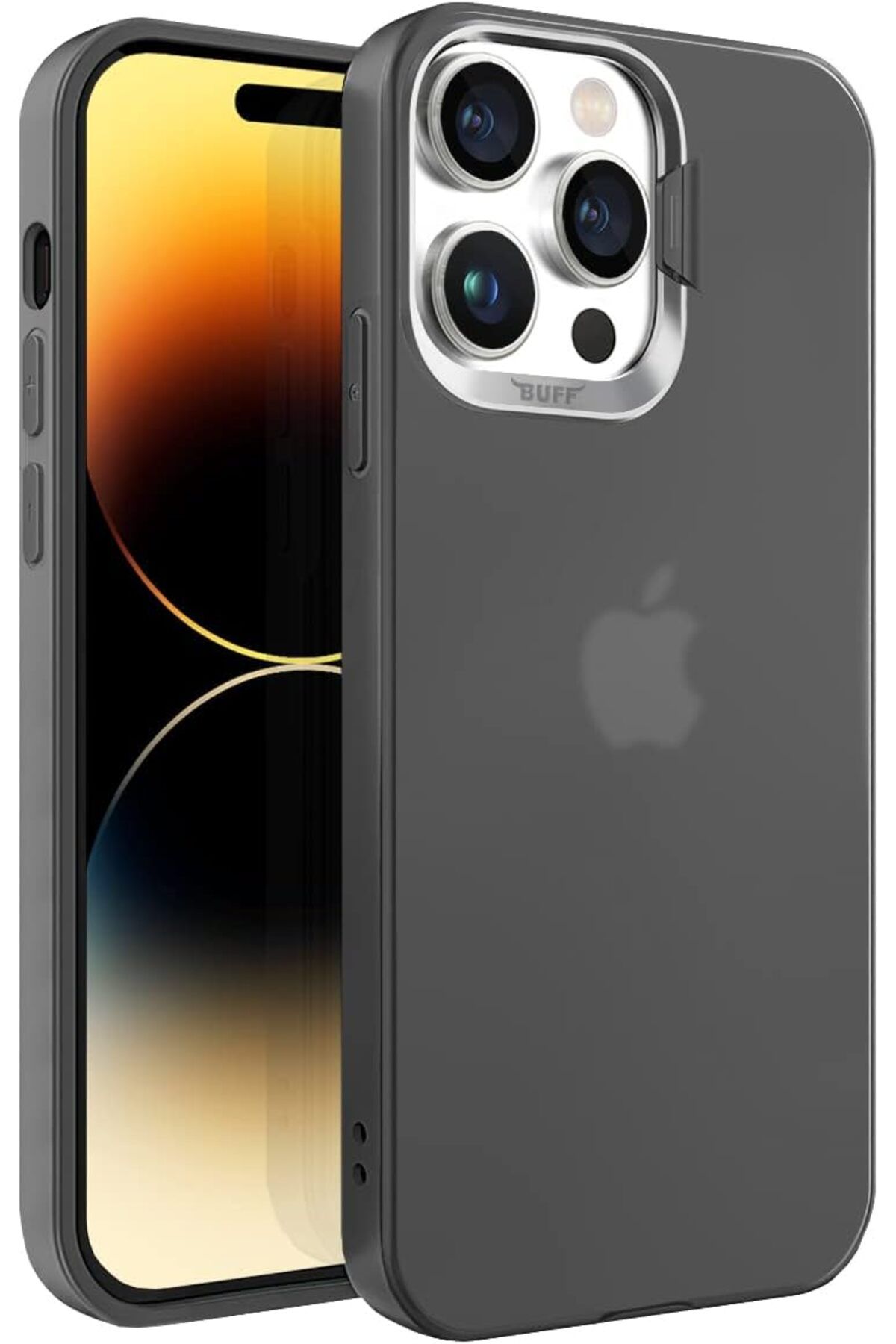 STOREMAX lbstorex LABS Buff iPhone 14 Pro New Corner Kamera Kapaklı Standlı Kılıf Siyah, Buff Labs Newdsn