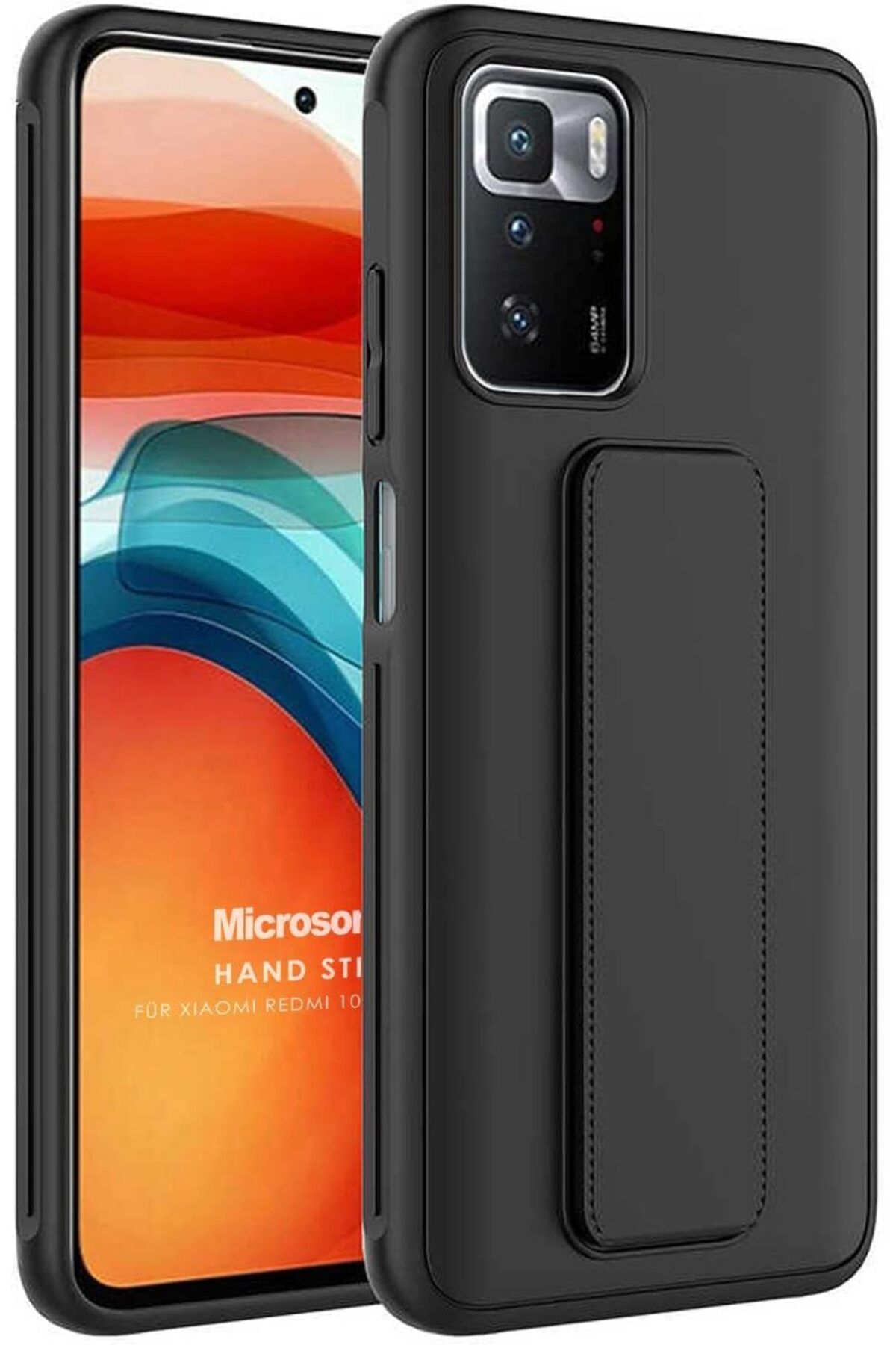 STOREMAX daliashops Xiaomi Redmi 10 2022 için Kılıf Hand Strap Siyah [Redmi 10 2022 ile Uyumlu Kılıf - S