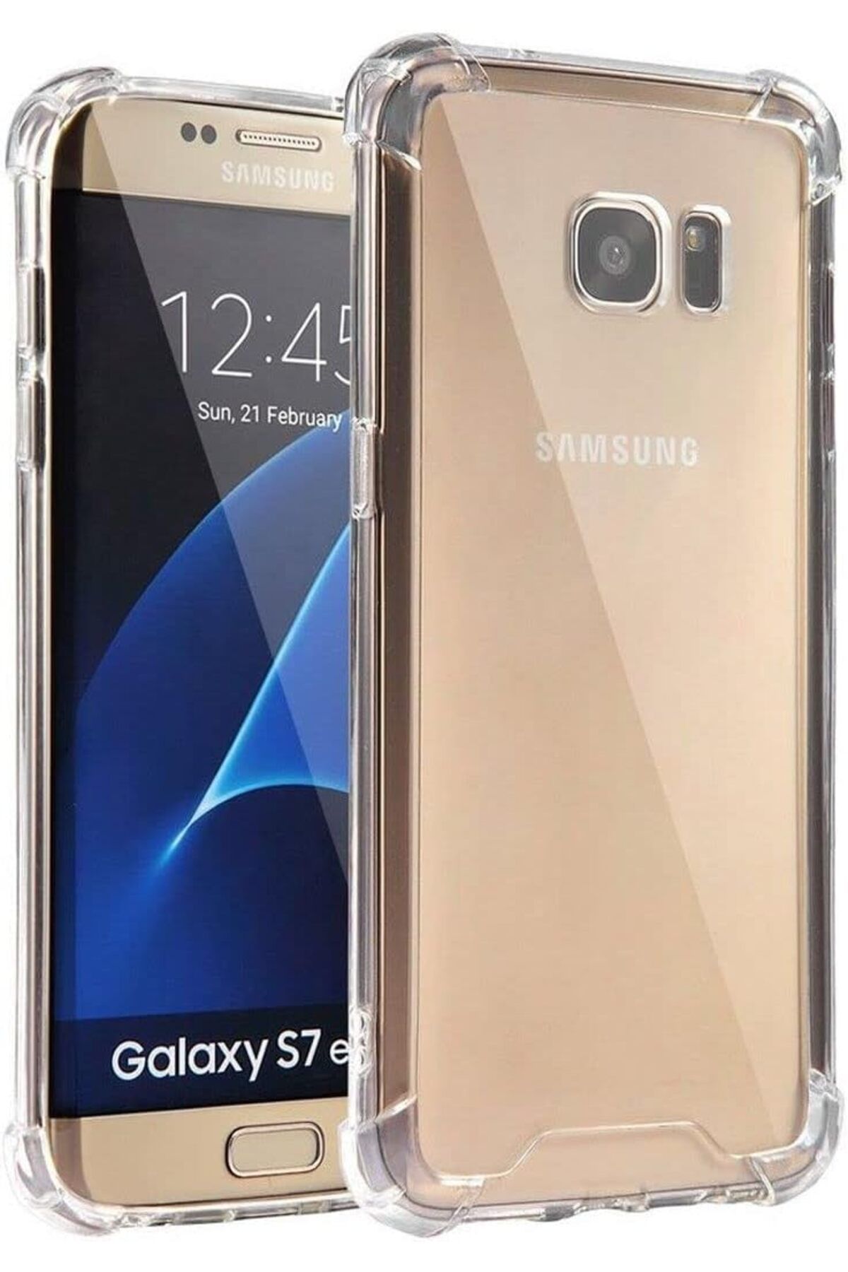 STOREMAX nffashopm İletişim Galaxy S7 Edge Şeffaf Airbag Antishock Köşe Korumalı Silikon Kılıf store
