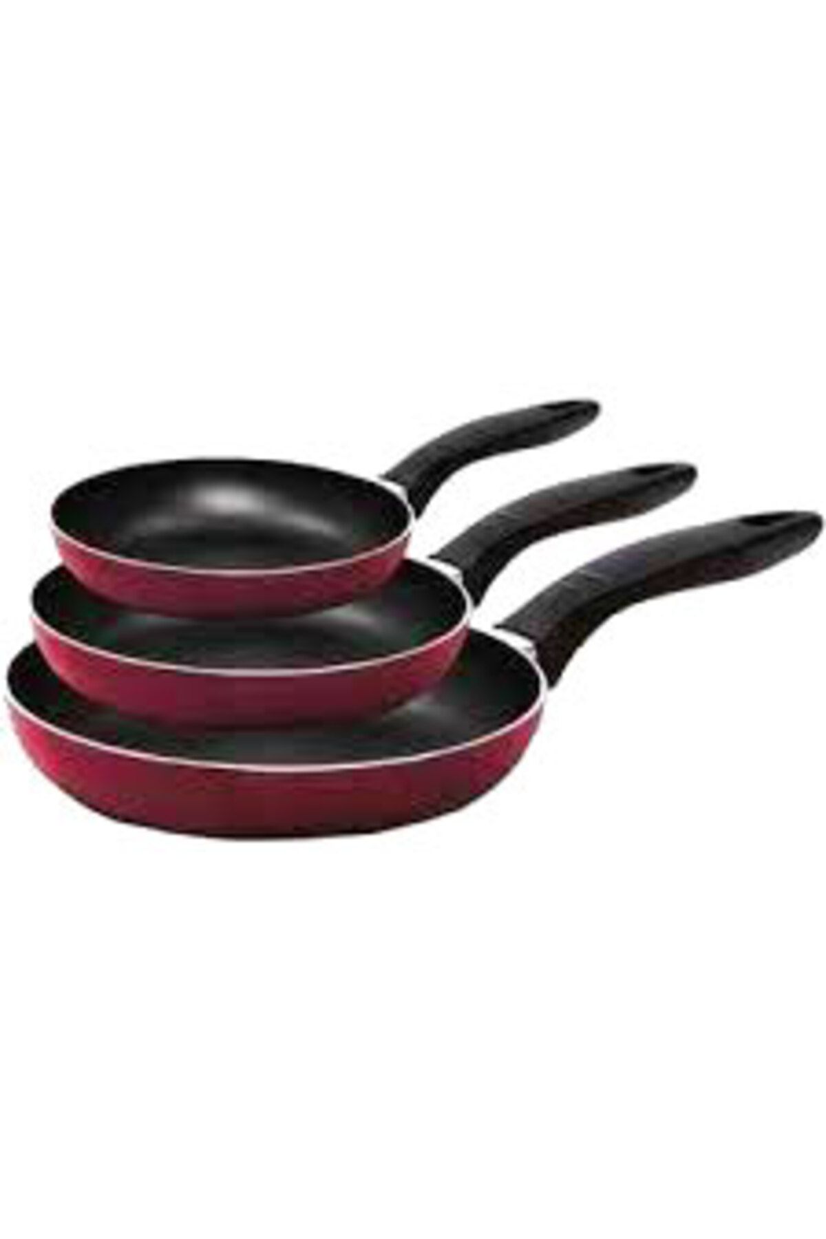 STOREMAX buymxx 3 BOY TEFLON TAVA SETİ BAKALİT SAPLI16-20-24CM. desiny 1082424