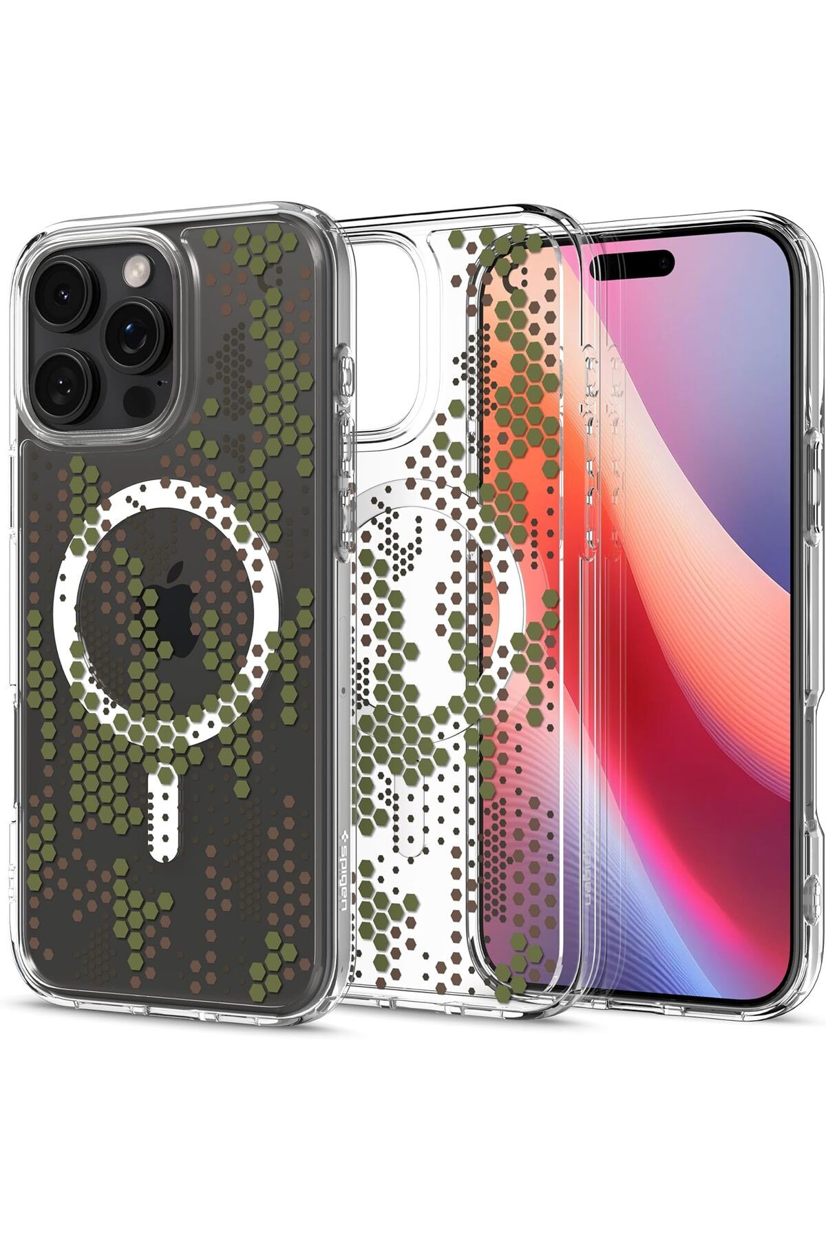 STOREMAX htpshopmx iPhone 16 Pro Max Kılıf Ultra Hybrid MagFit MagSafe özellikli Digital Camo - ACS08007 s