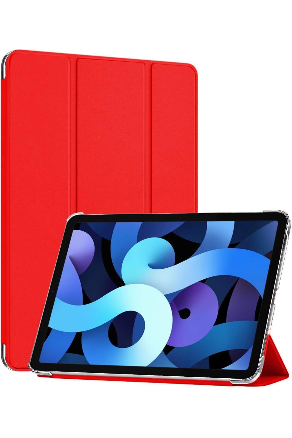 STOREMAX iPad Air 11 2024 için  Uyumlu Kılıf (A2902-A2903) Slim Translucent Back Smart Cover Kırmızı