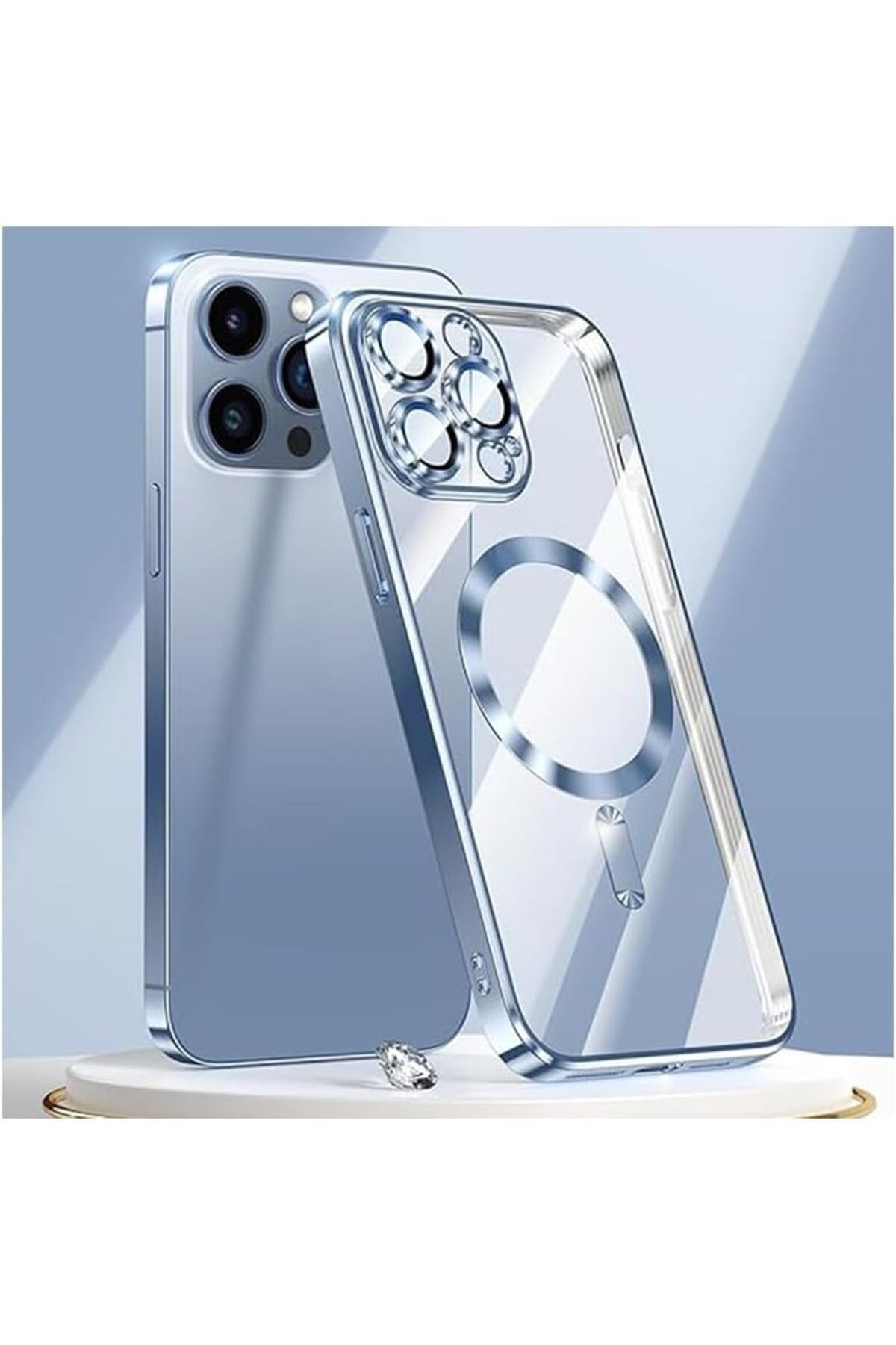 STOREMAX dlshop 15 Pro Max Uyumlu Kılıf Kamera Lens ve Hoparlör Toz Korumalı Kablosuz Şarj Özellikli Es