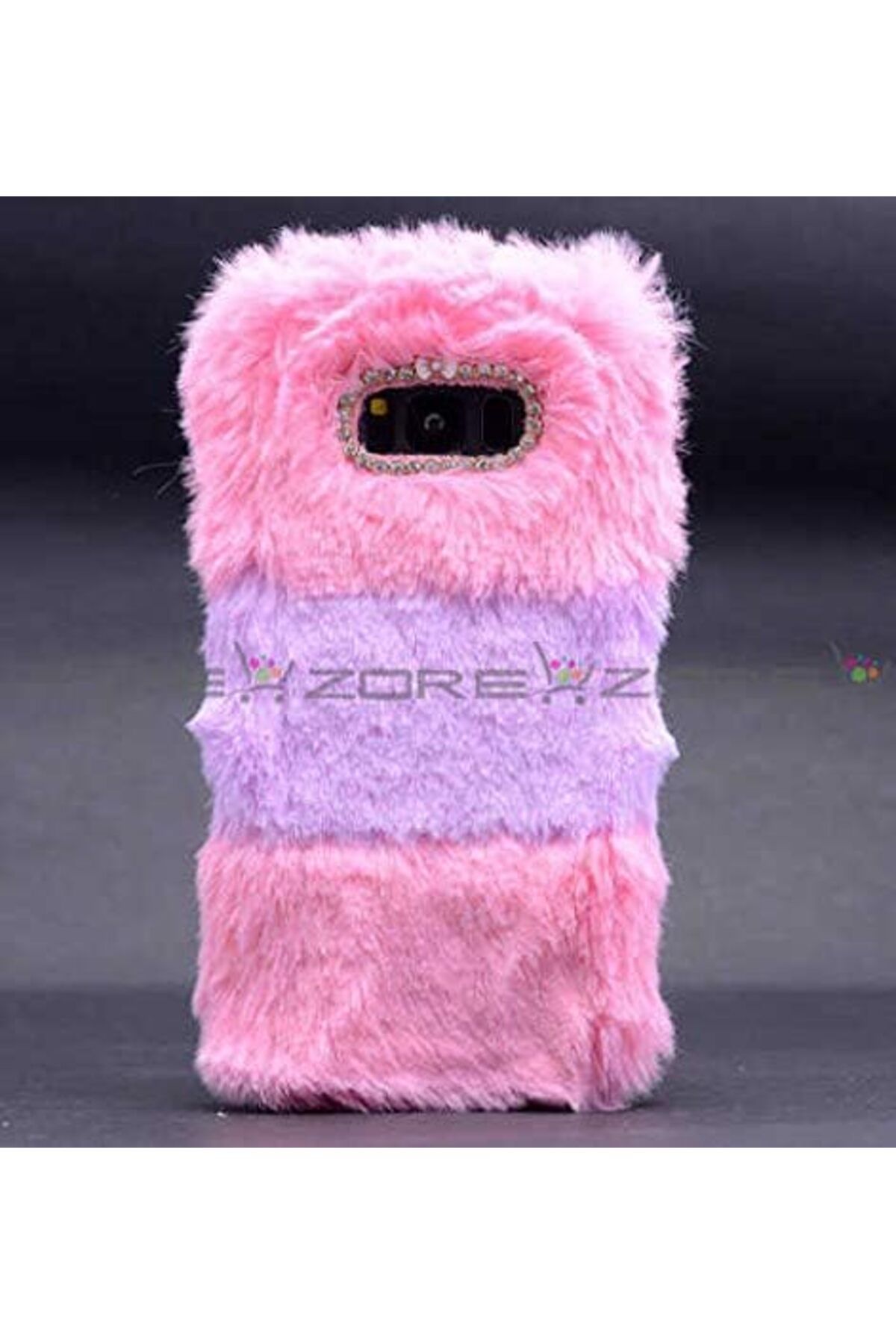 STOREMAX nffashopm Galaxy S8 Uyumlu Tüylü Yumuşak Pelus Kılıf (Pembe) storestarx 1051353