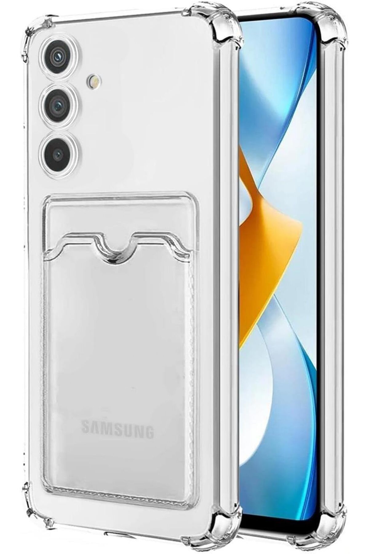 STOREMAX htpshopmx Galaxy A54 için Card Slot Shock Kılıf Şeffaf [Galaxy A54 ile Uyumlu Kılıf - Şeffaf]