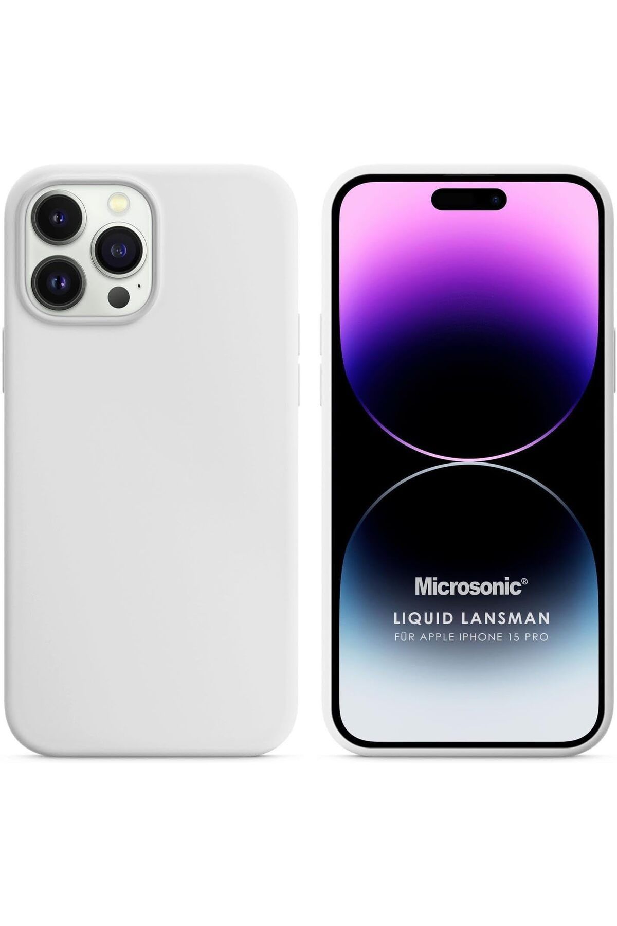 STOREMAX nffashopm Kılıf iPhone 15 Pro için Liquid Lansman Silikon Beyaz [iPhone 15 Pro ile Uyumlu Kılı