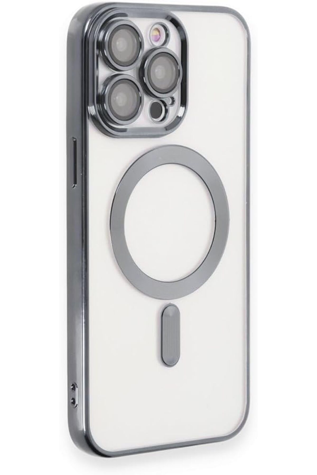 STOREMAX bystoreby Iphone 15 PRO Kılıf Kamera Lens Korumalı Kablosuz Şarj Destekli Arkası Şeffaf Parlak