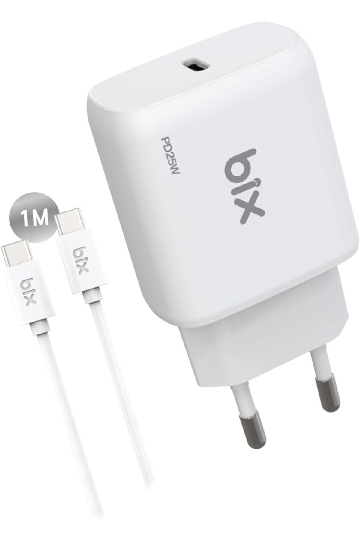 STOREMAX nffashopm BXUC25TA 25W Type-C PD Hızlı Şarj Adaptörü + 1 Metre 5A Type-C Kablo Siyah iPhone, H