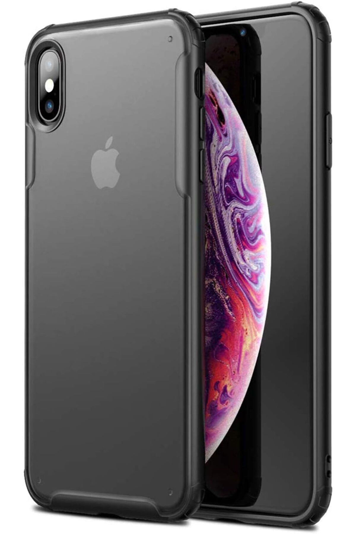 STOREMAX htpshopmx iPhone X için Kılıf Frosted Frame Siyah [iPhone X ile Uyumlu Kılıf - Siyah] str http 1