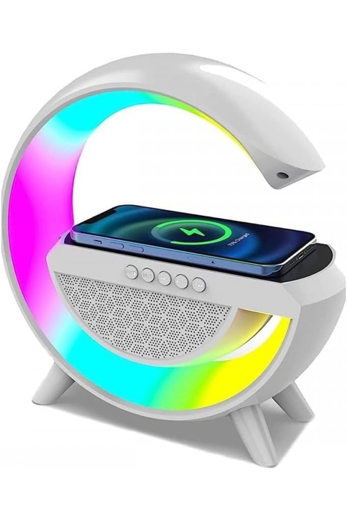 STOREMAX nffashopm Kablosuz Şarj İstasyonu Speaker Özellikli Led Işıklı FM Radyolu Harika Bluetooth Spe