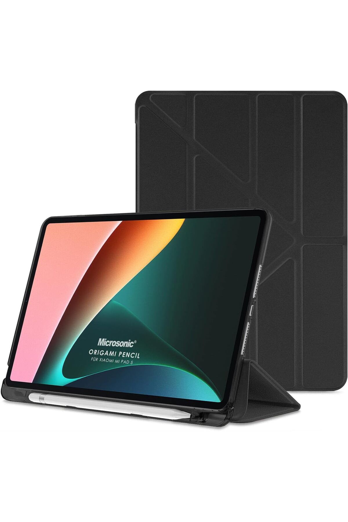 STOREMAX Xiaomi Redmi Pad SE 8.7 Uyumlu Kılıf Origami Pencil Siyah [Redmi Pad SE 8.7 ile Uyumlu Kılıf -