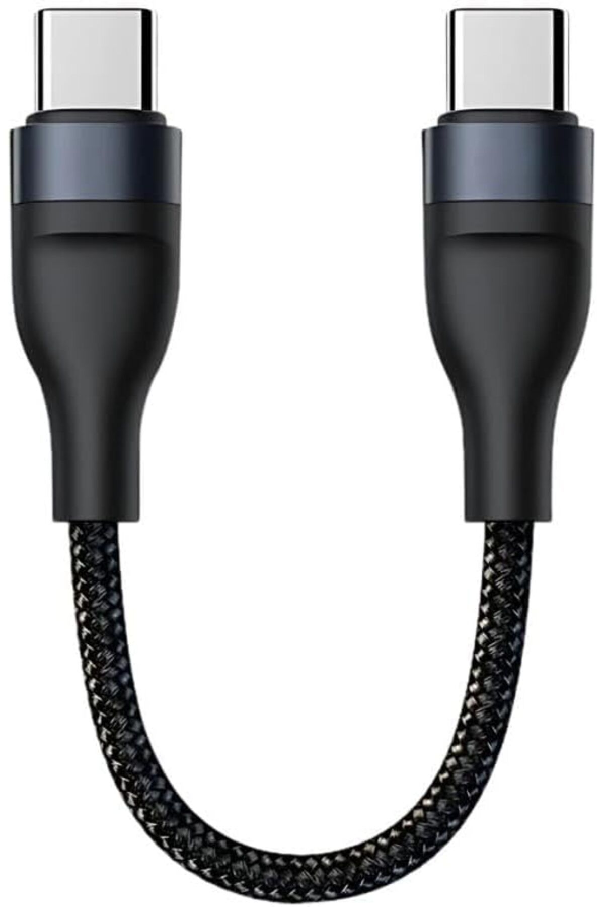 STOREMAX buxystorem 25CM 60W Süper Hızlı PD Type C to Type C Şarj Kablosu, Kısa Halat Örgülü Kopmaz K