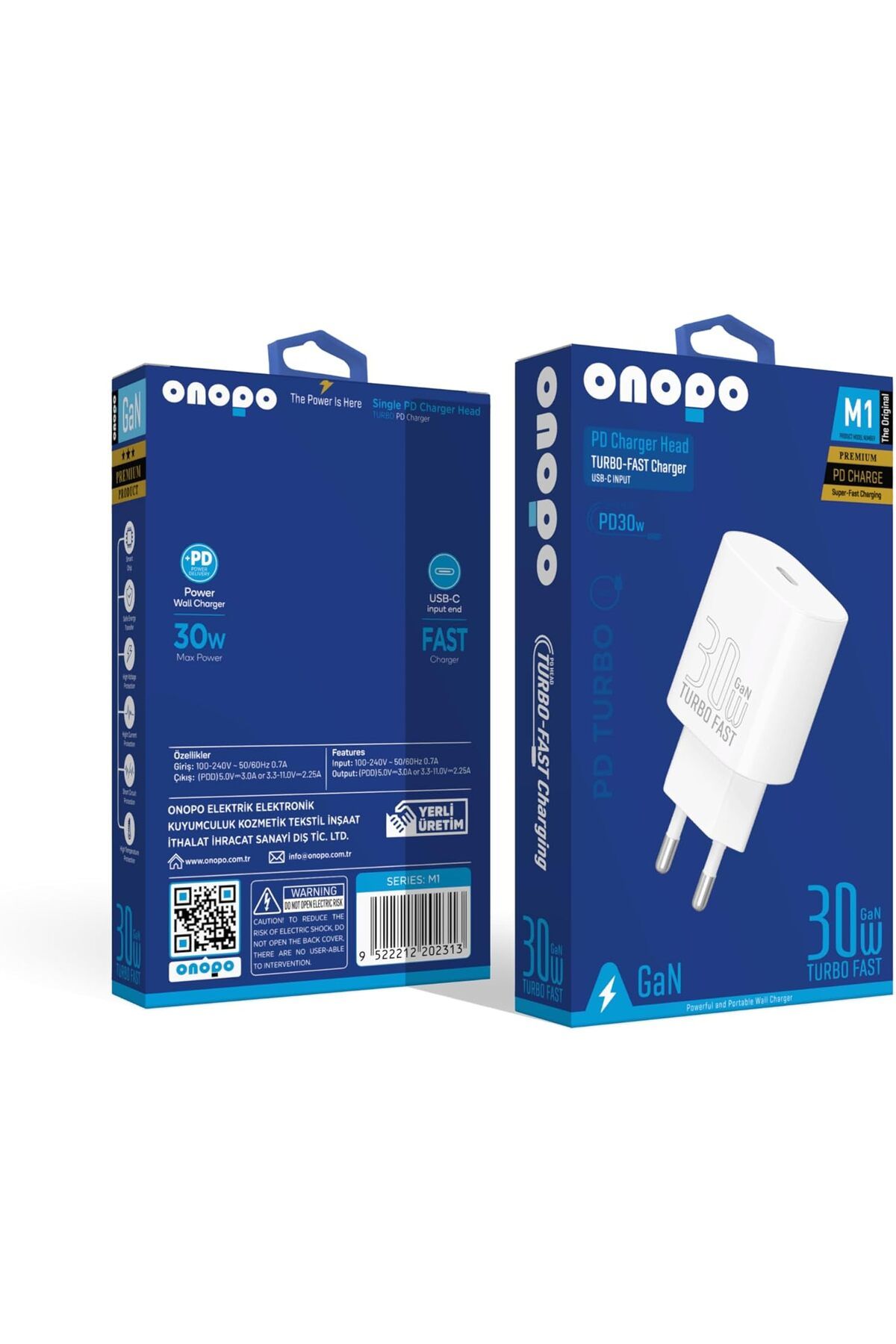 STOREMAX nffashopm Iphone ve Android Uyumlu 30W Type-C Girişli Şarj Adaptörü Başlığı - M1 storestarx