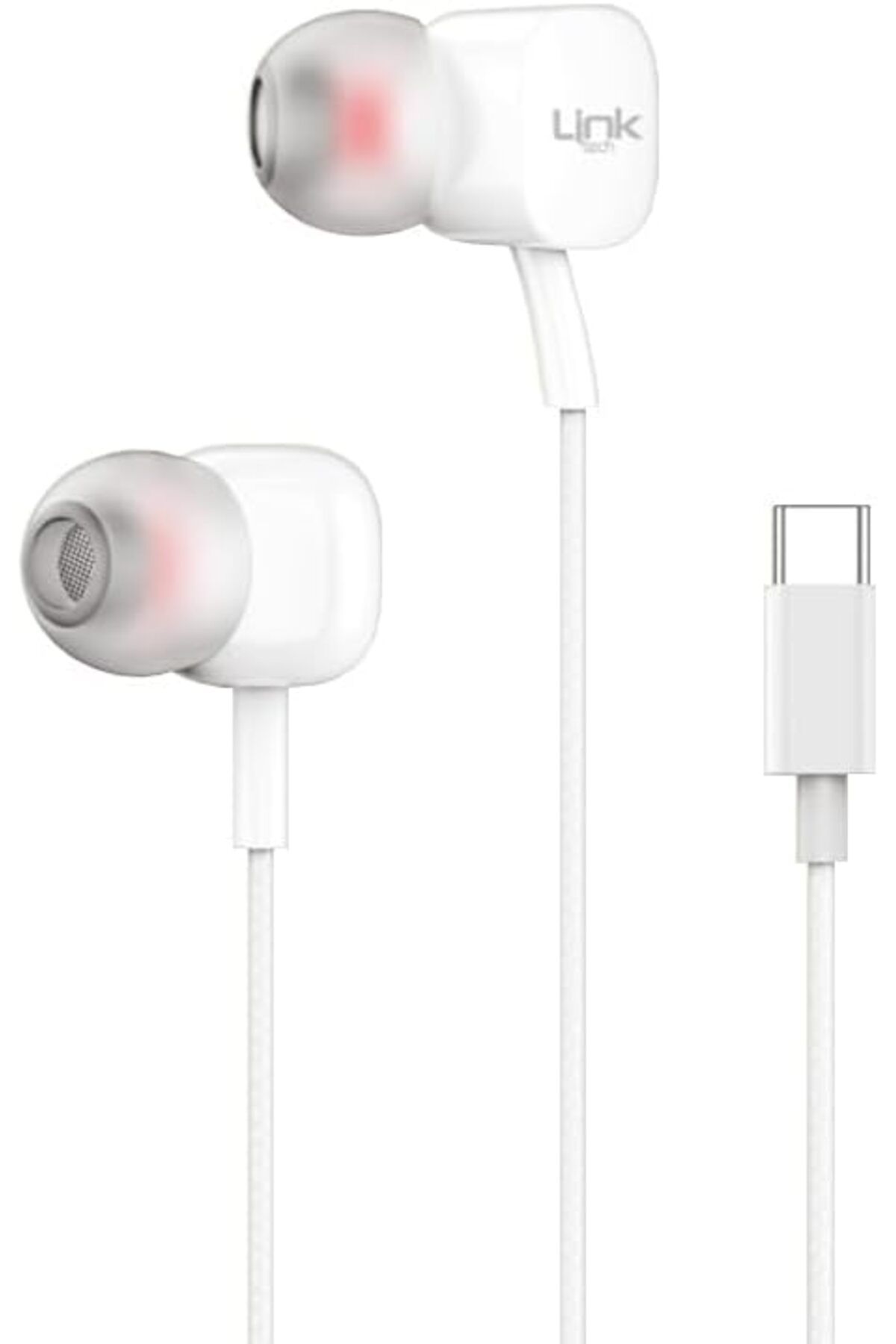 yenibagshop H16 Type-C Stereo Kulak içi Kablolu Kulaklık Beyaz